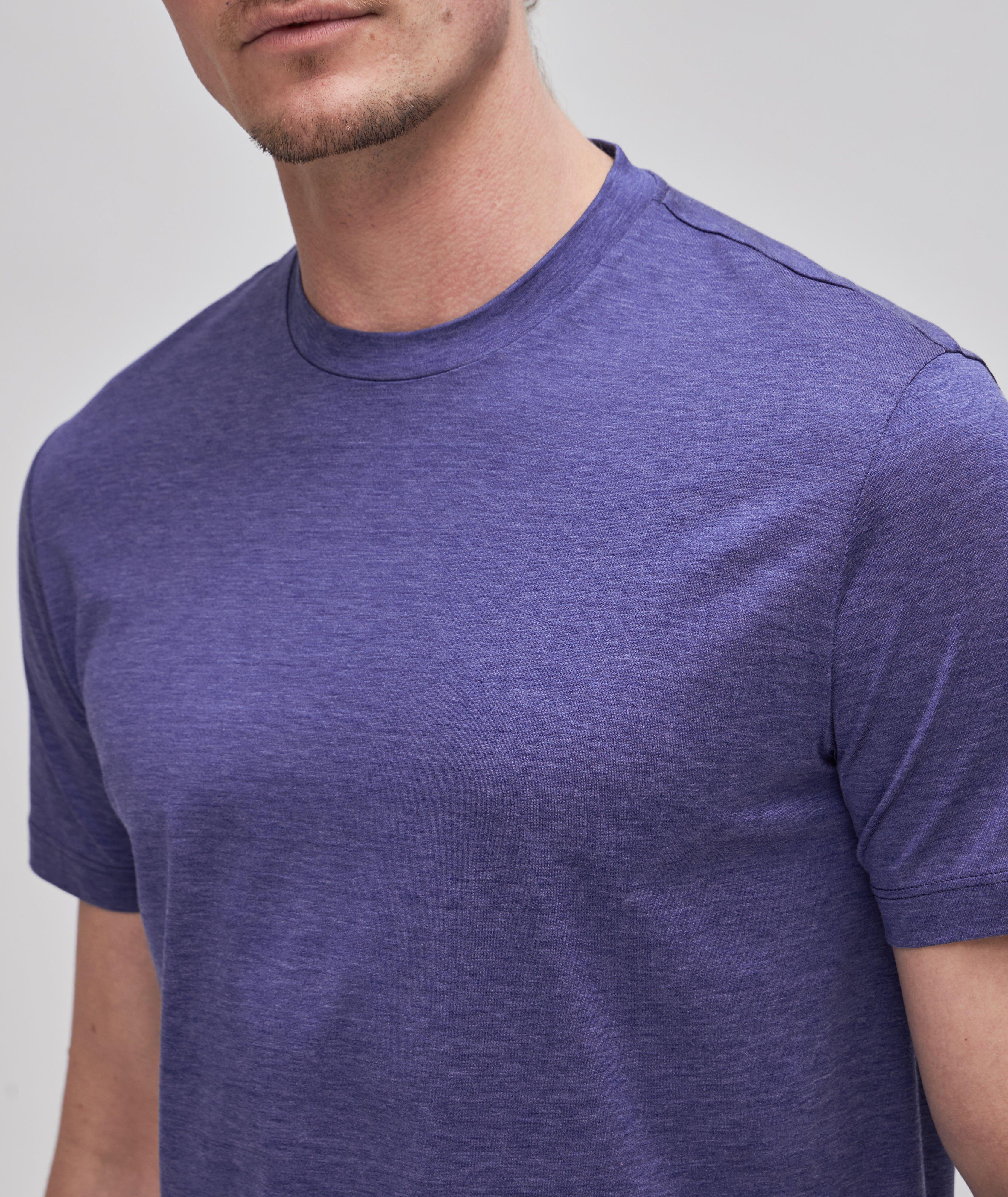 Heathered Jersey-Cotton Silk T-Shirt image 3
