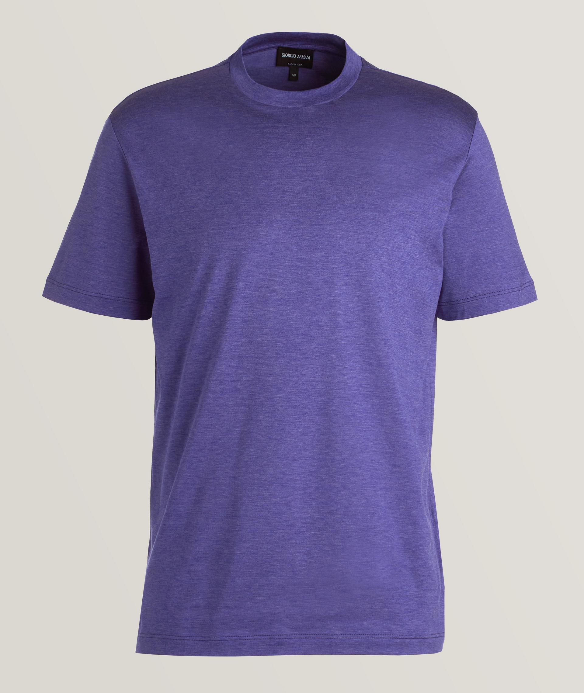 Heathered Jersey-Cotton Silk T-Shirt image 0
