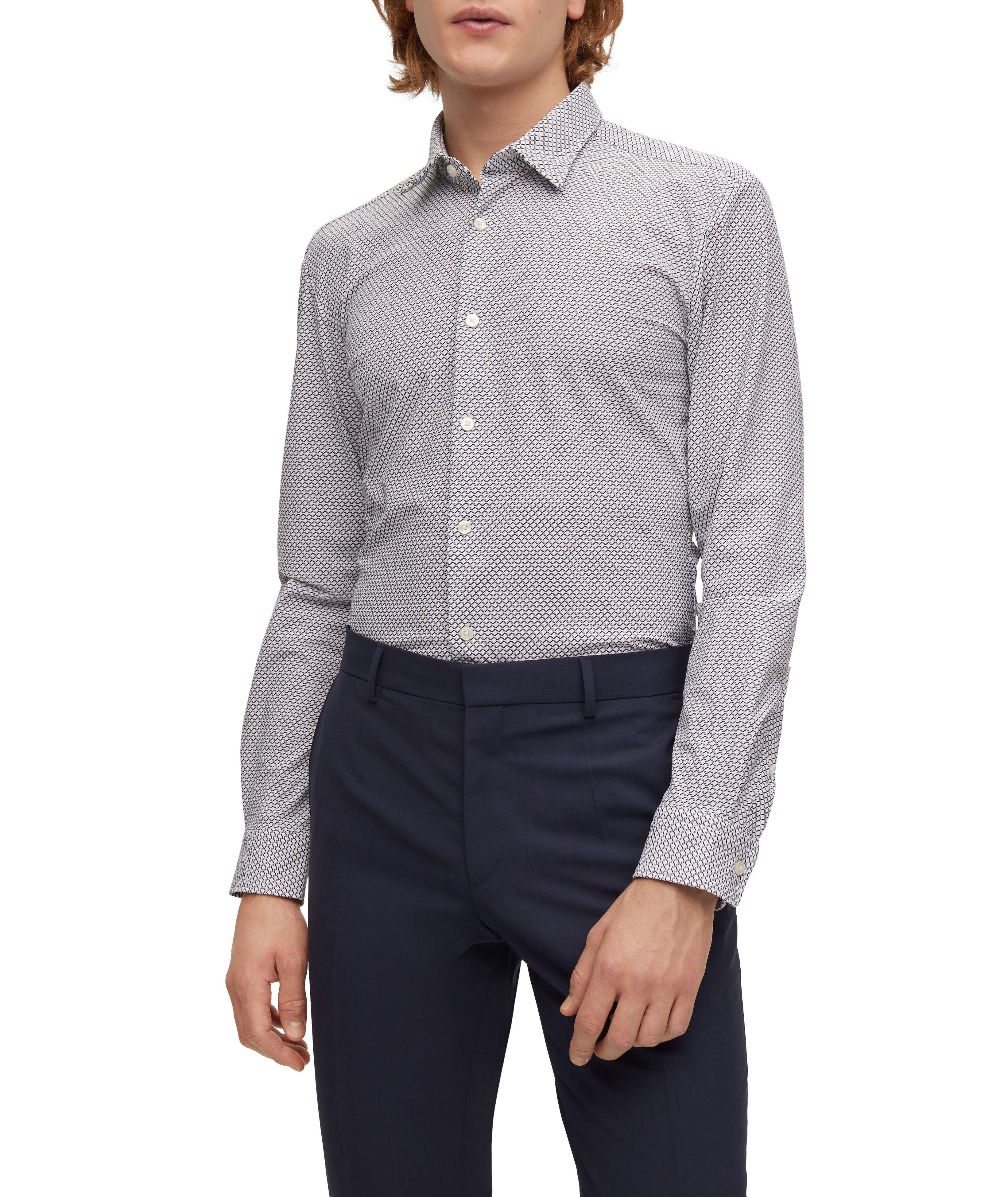 Slim-Fit Geometric Stretch-Jersey Sport Shirt image 1