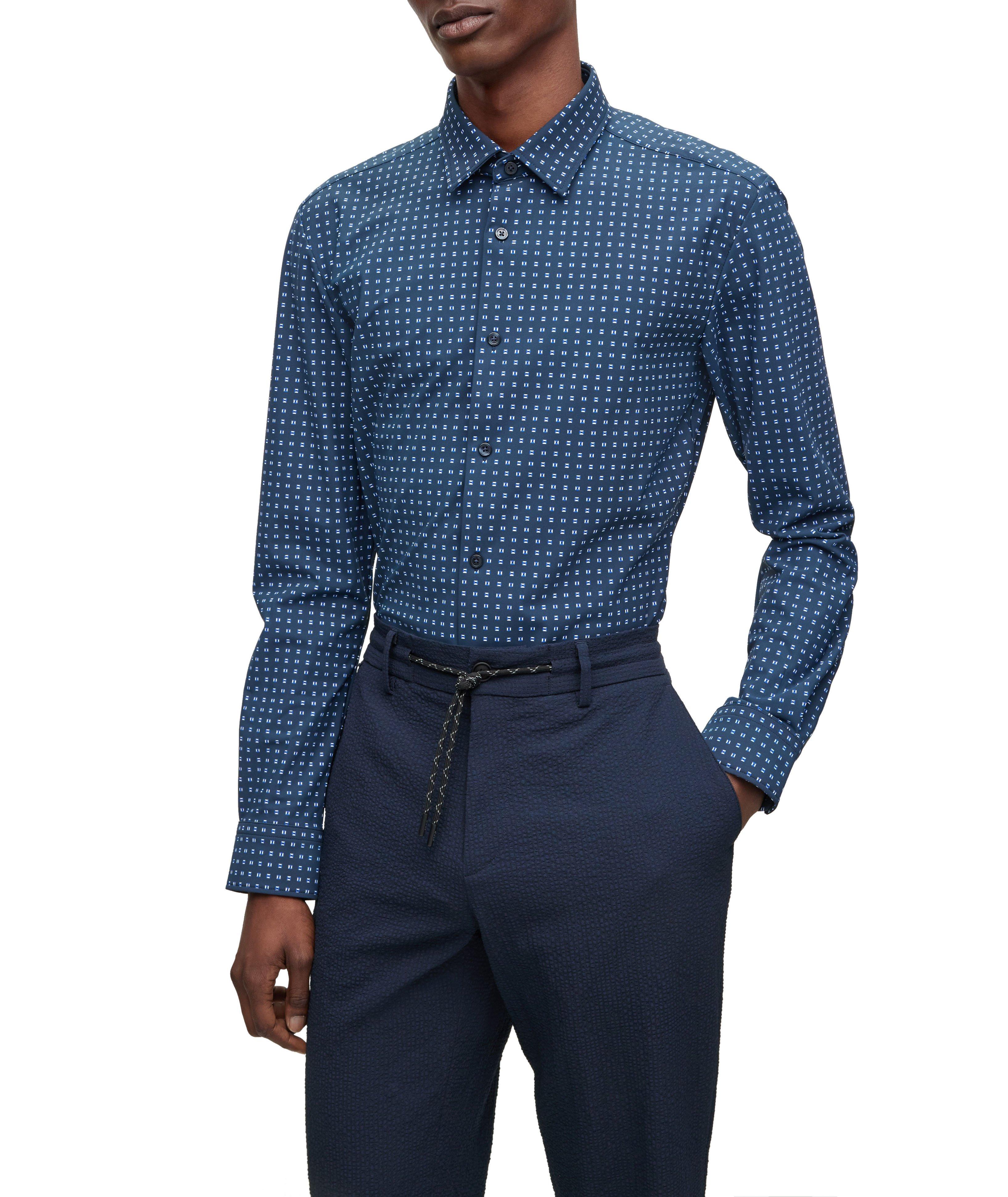 Slim-Fit Patterned Performance Stretch-Jersey Sport Shirt image 1