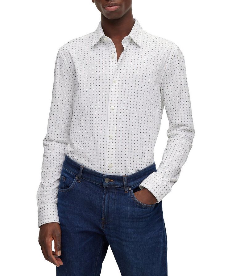 Slim-Fit Printed Jersey Cotton-Blend Sport Shirt image 1