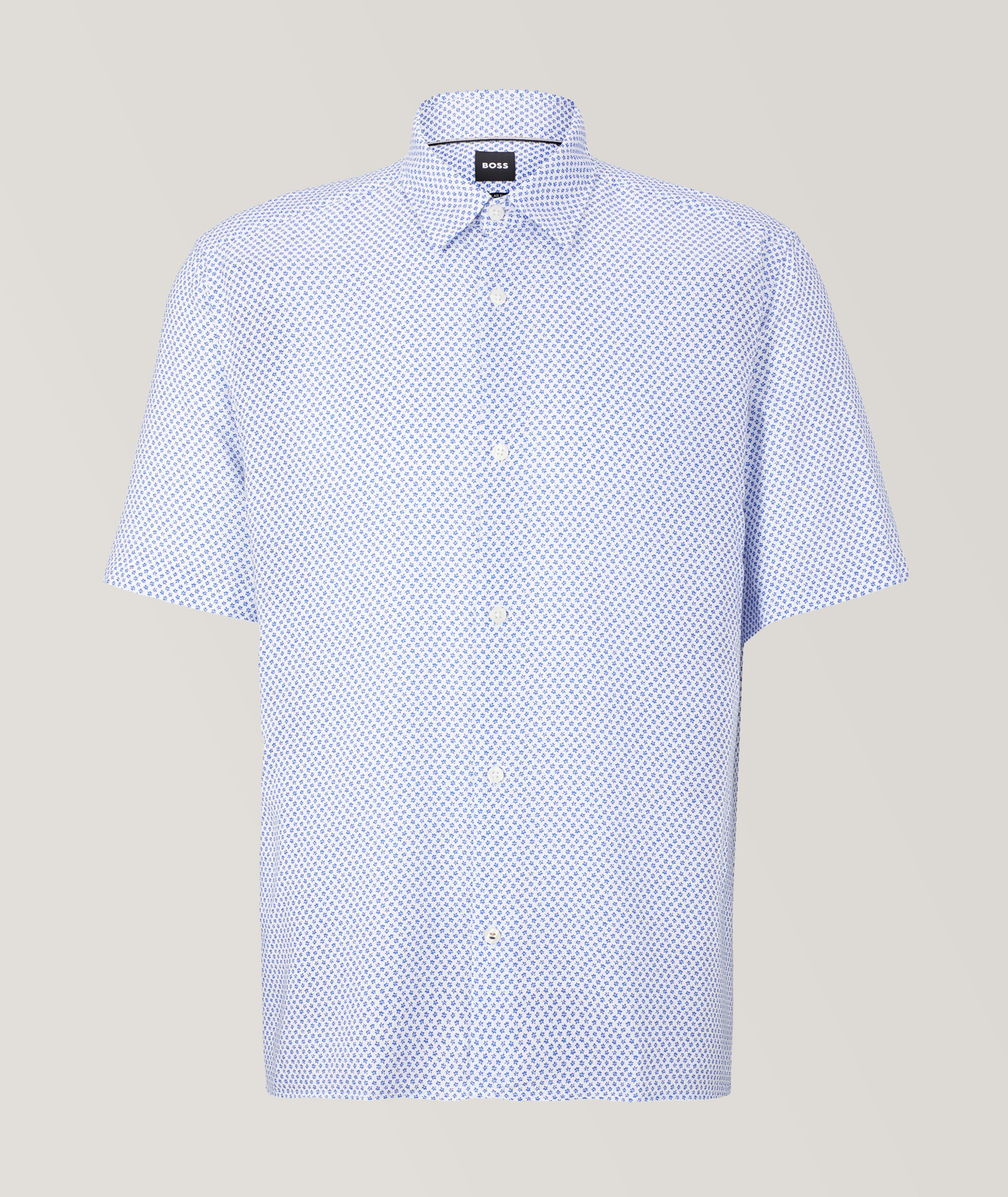 Short-Sleeve Neat Pattern Lyocell Oxford Shirt image 0