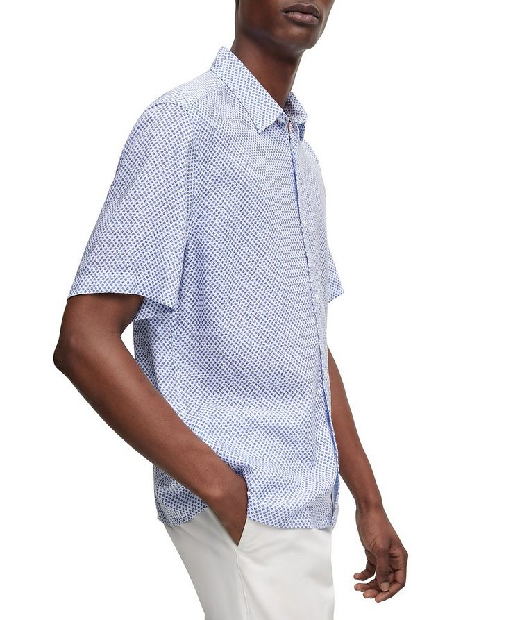 Short-Sleeve Neat Pattern Lyocell Oxford Shirt image 3