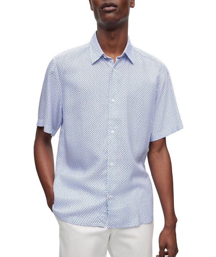 Short-Sleeve Neat Pattern Lyocell Oxford Shirt image 4
