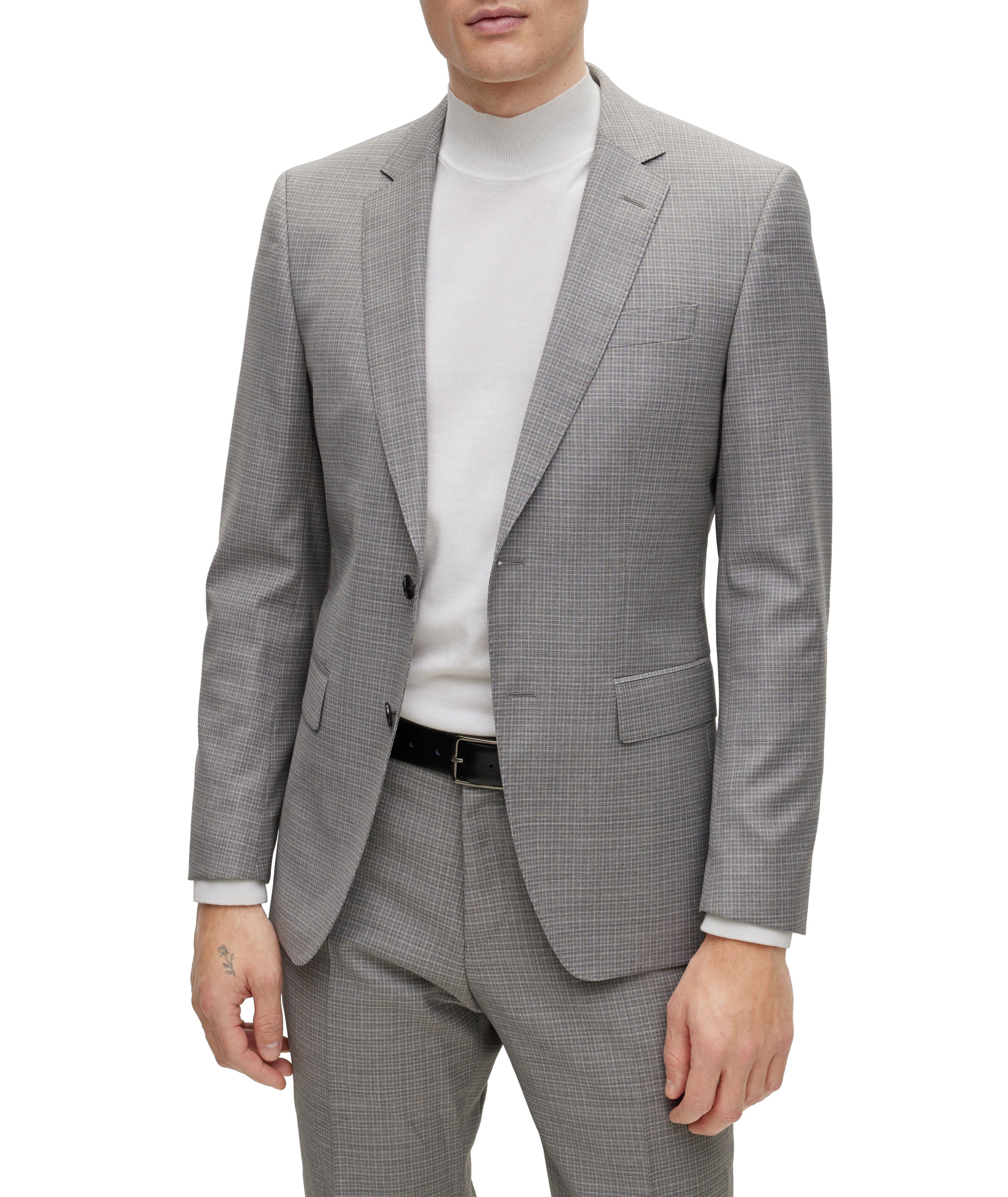 BOSS Slim-Fit Patterned Stretch-Wool Suit | Suits | Harry Rosen