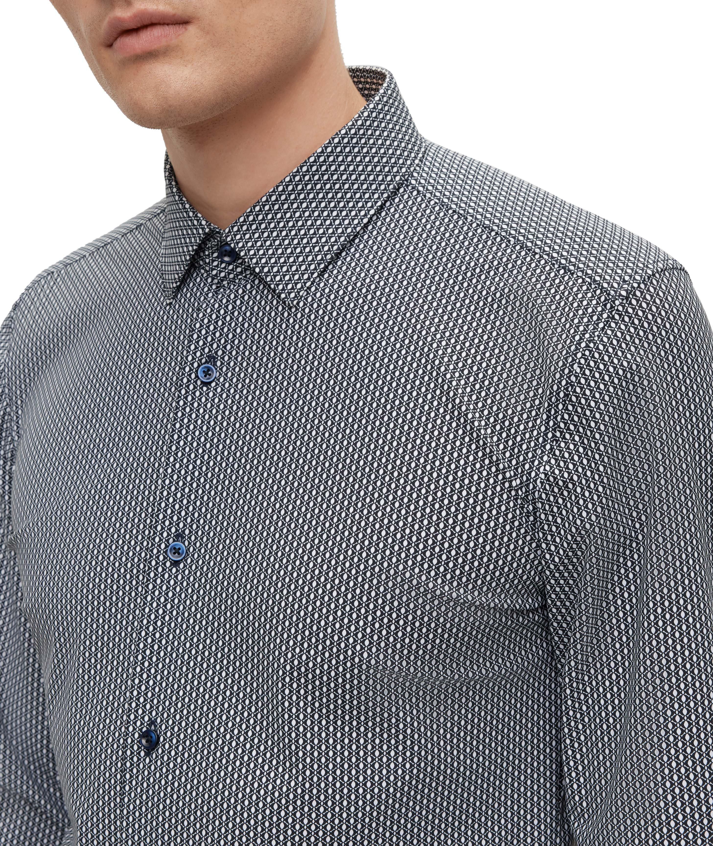Slim-Fit Patterned Stretch-Fabric Dress Shirt image 2