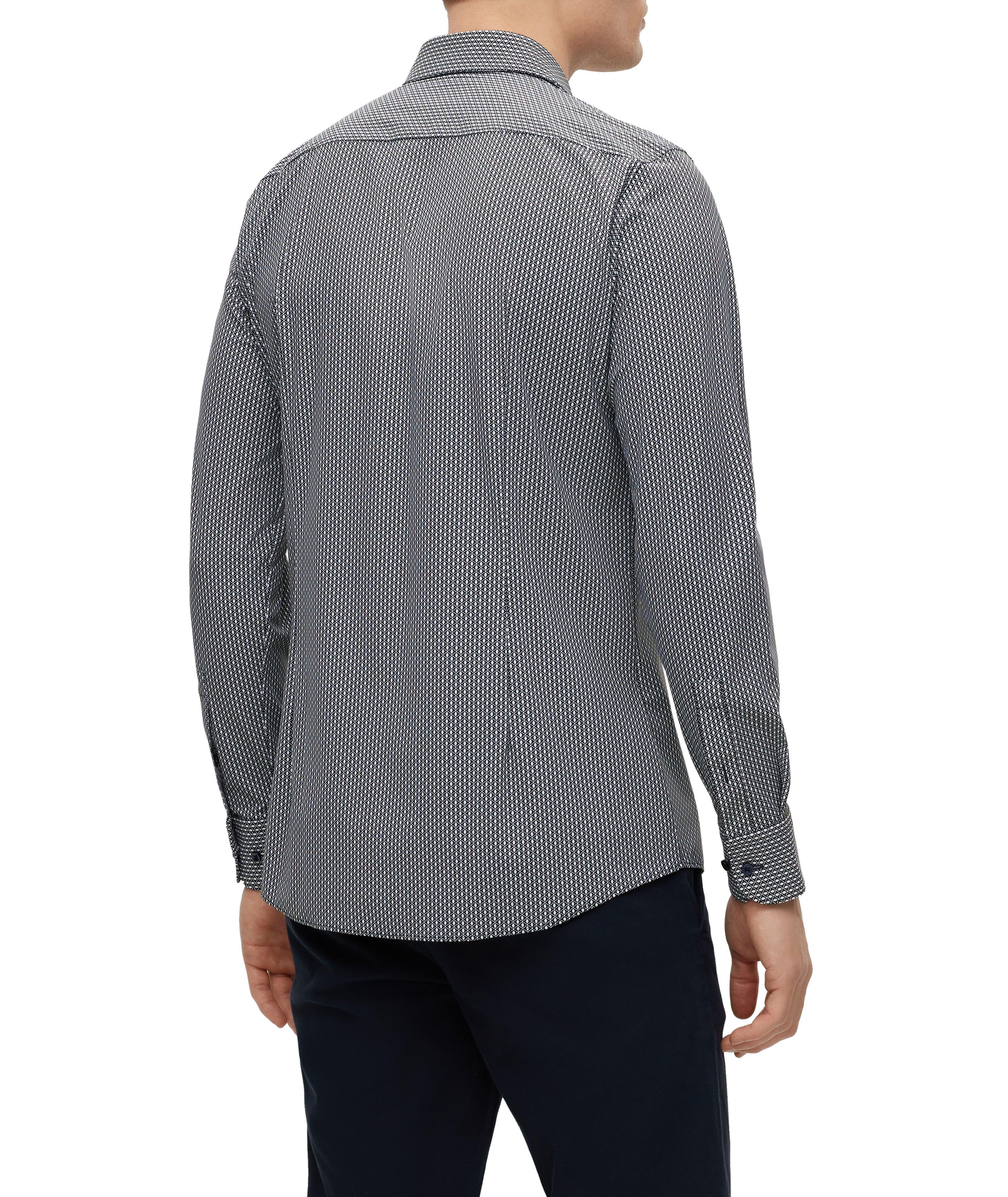 Slim-Fit Patterned Stretch-Fabric Dress Shirt image 5