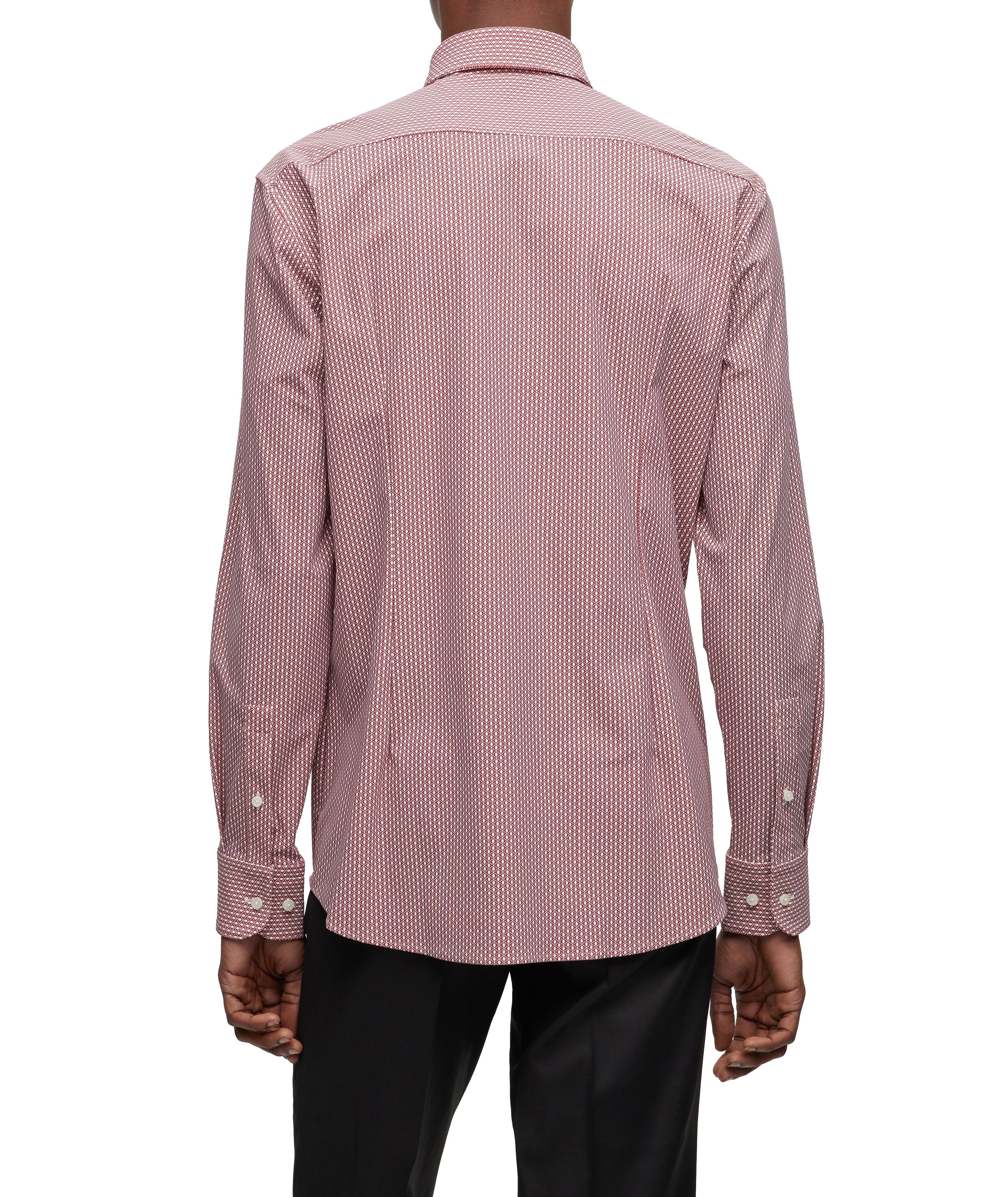 Slim-Fit Patterned Stretch-Fabric Dress Shirt image 5
