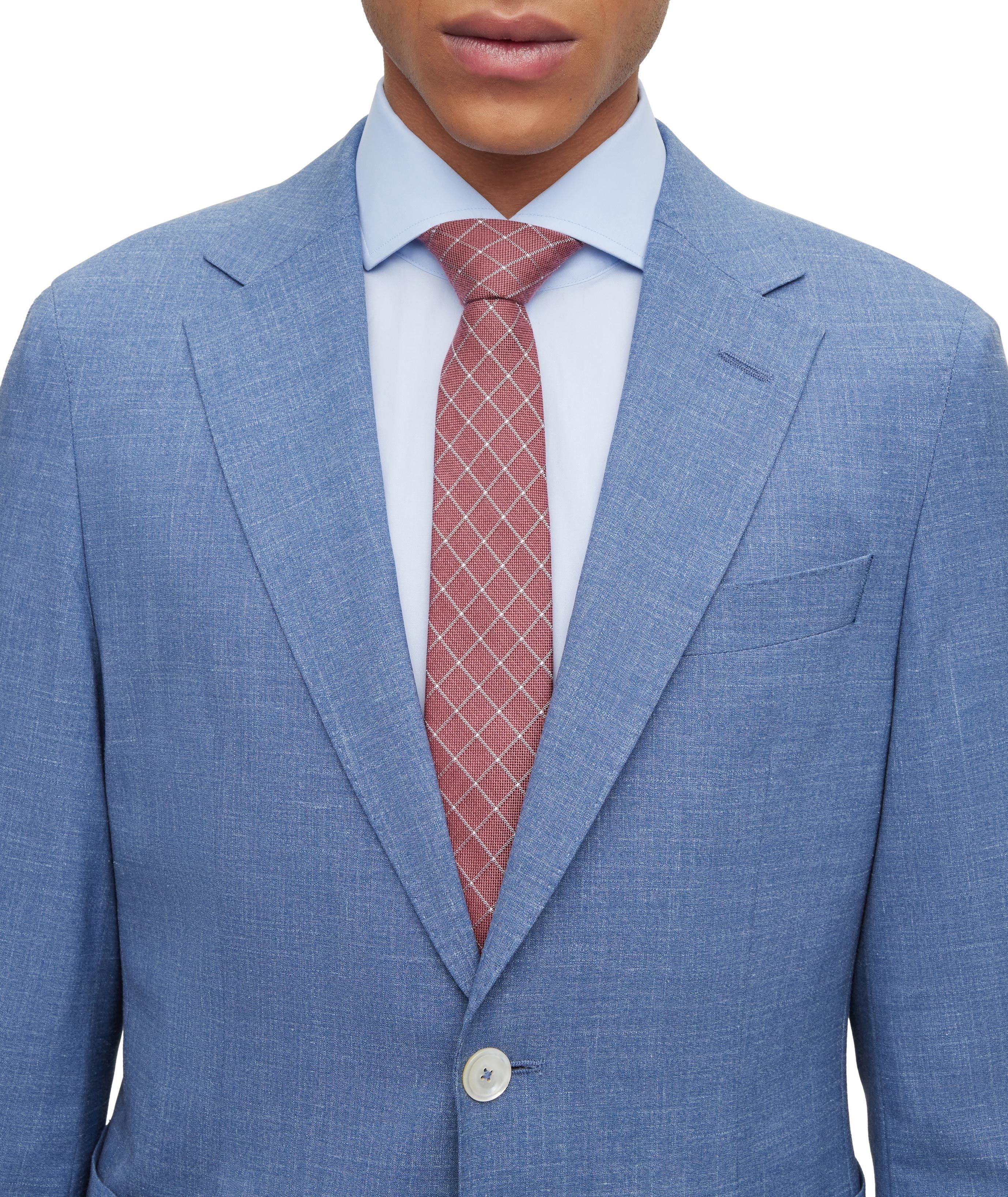 Formal Check Pattern Silk-Blend Tie image 6