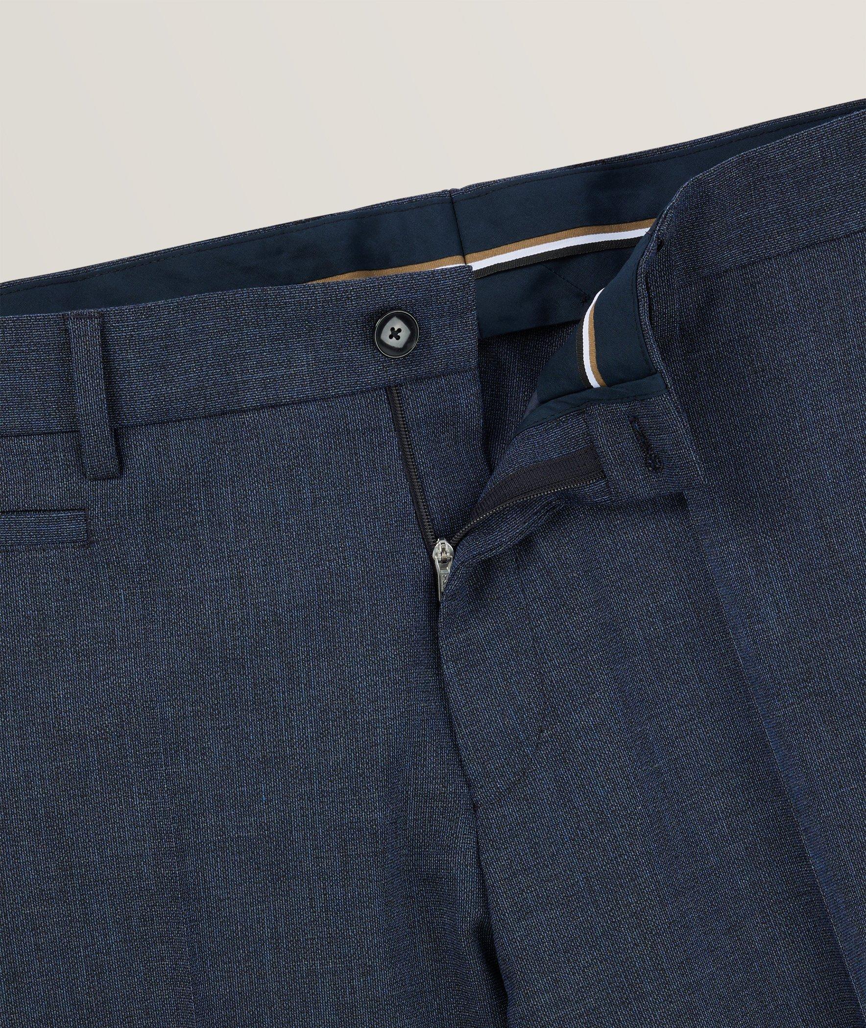 Pantalon habillé en lainage chiné de coupe amincie image 1