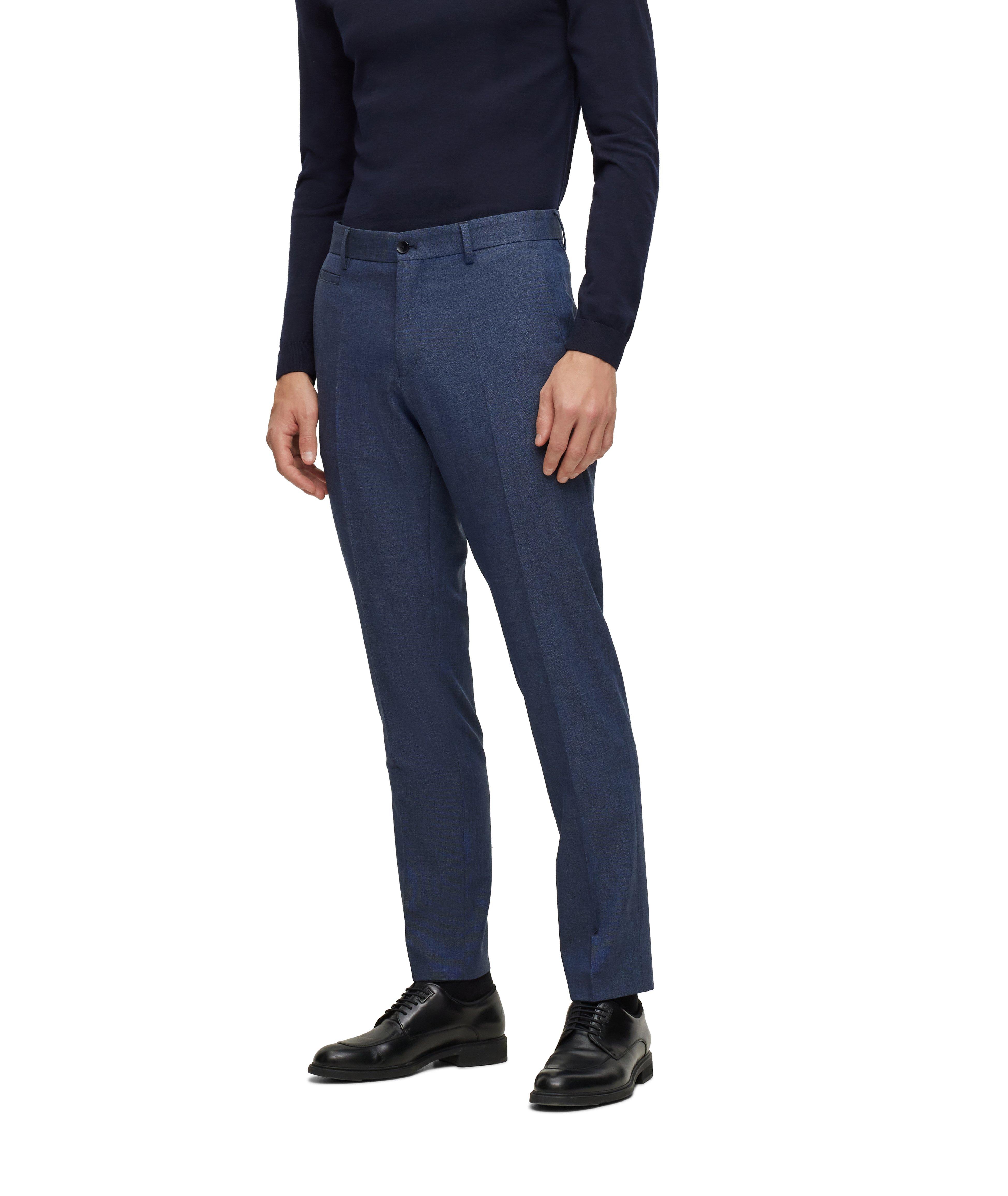 Pantalon habillé en lainage chiné de coupe amincie image 2