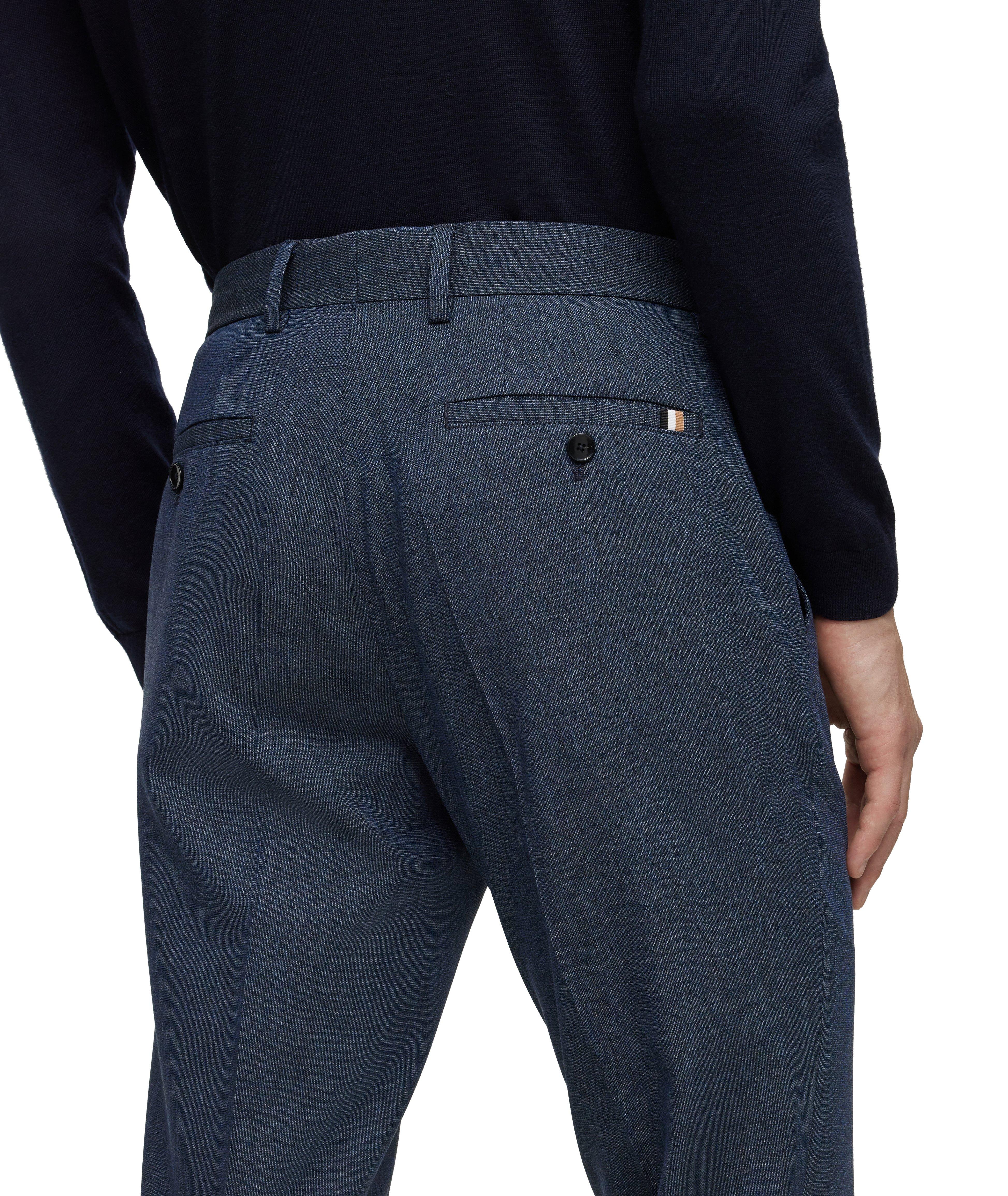 Pantalon habillé en lainage chiné de coupe amincie image 4