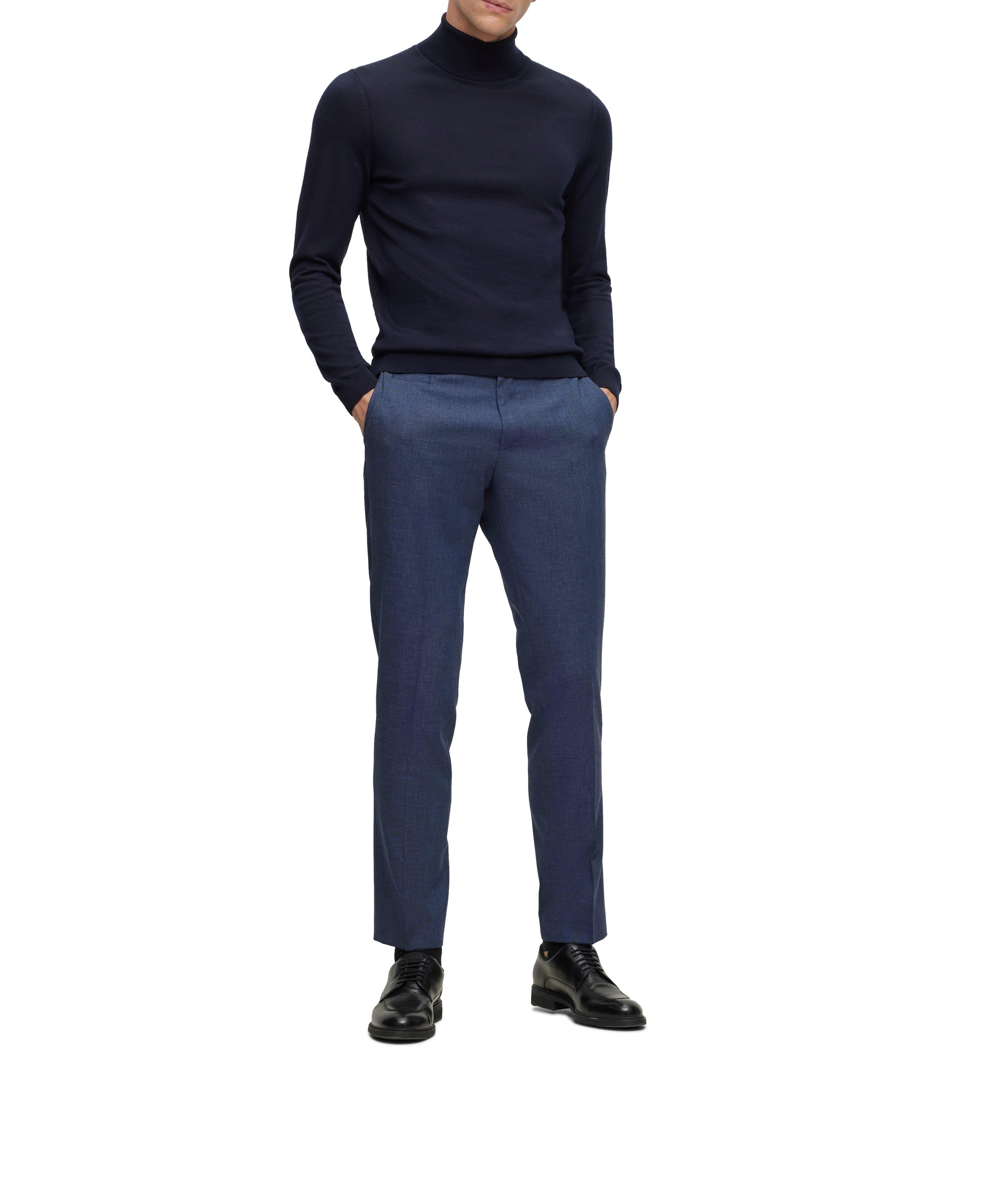 Pantalon habillé en lainage chiné de coupe amincie image 5