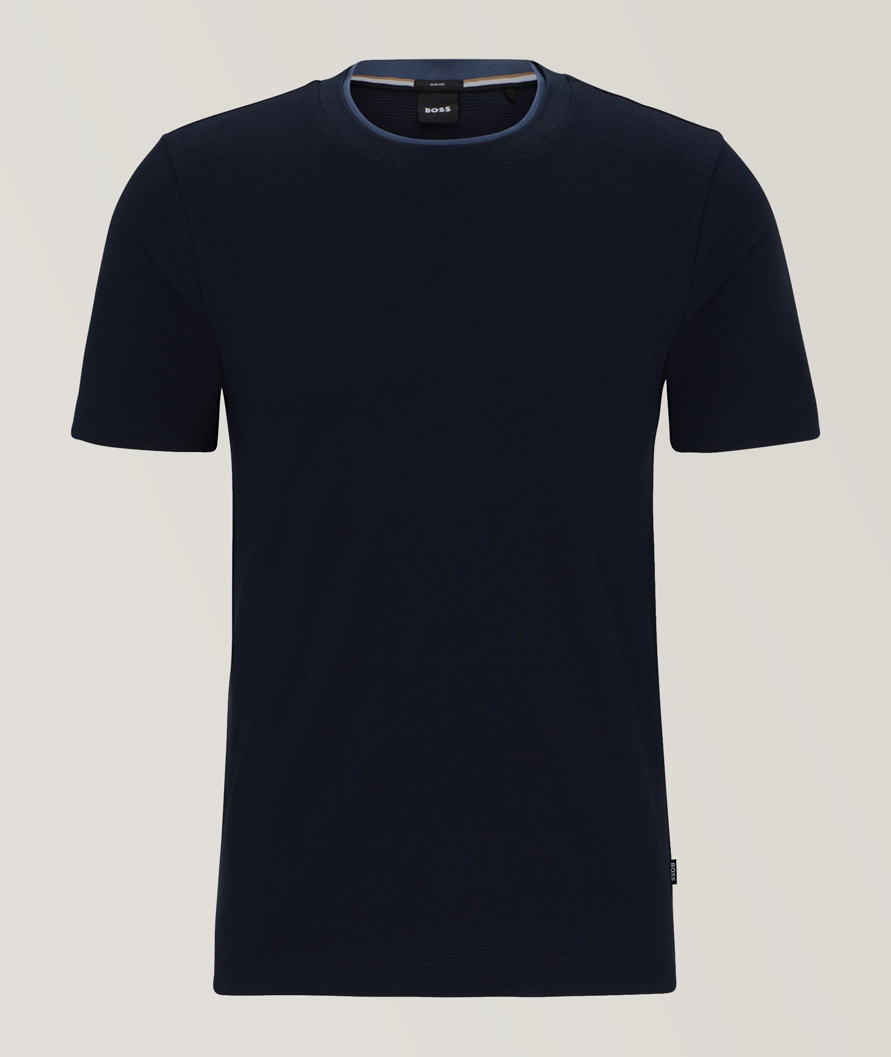 Crew neck outlet with collared shirt