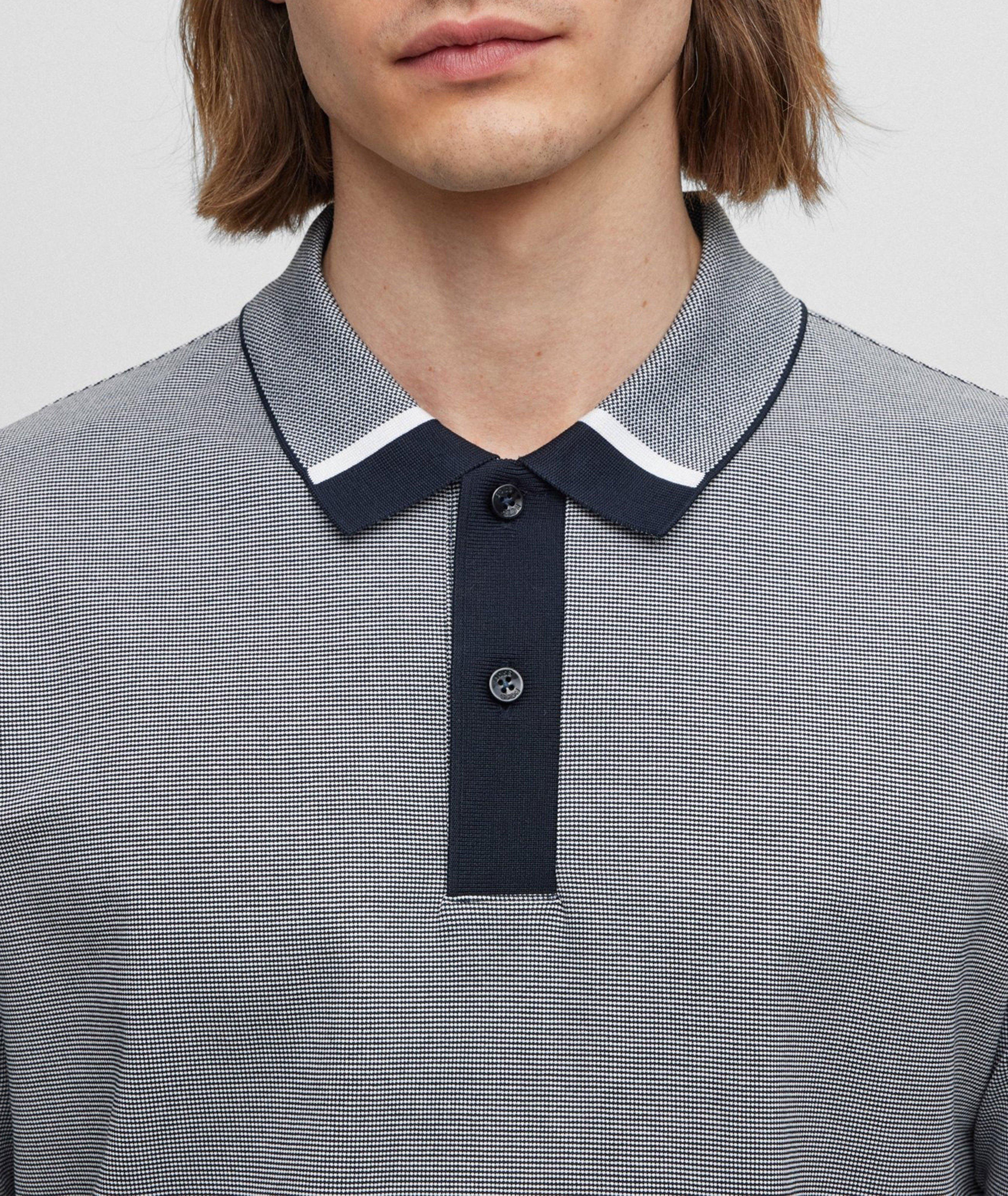 Two-Tone Micro-Pattern Cotton Polo image 3