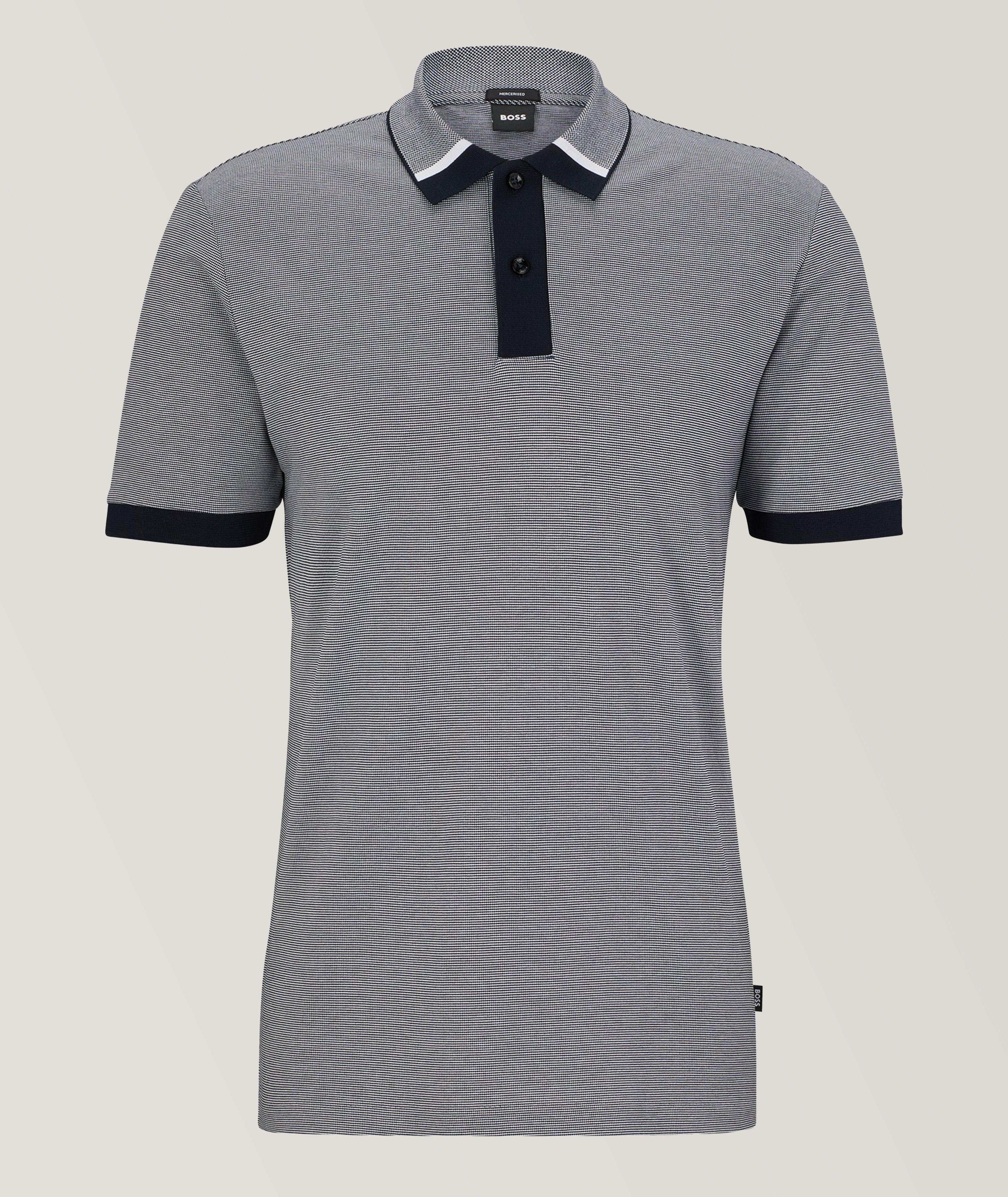 Two-Tone Micro-Pattern Cotton Polo image 0