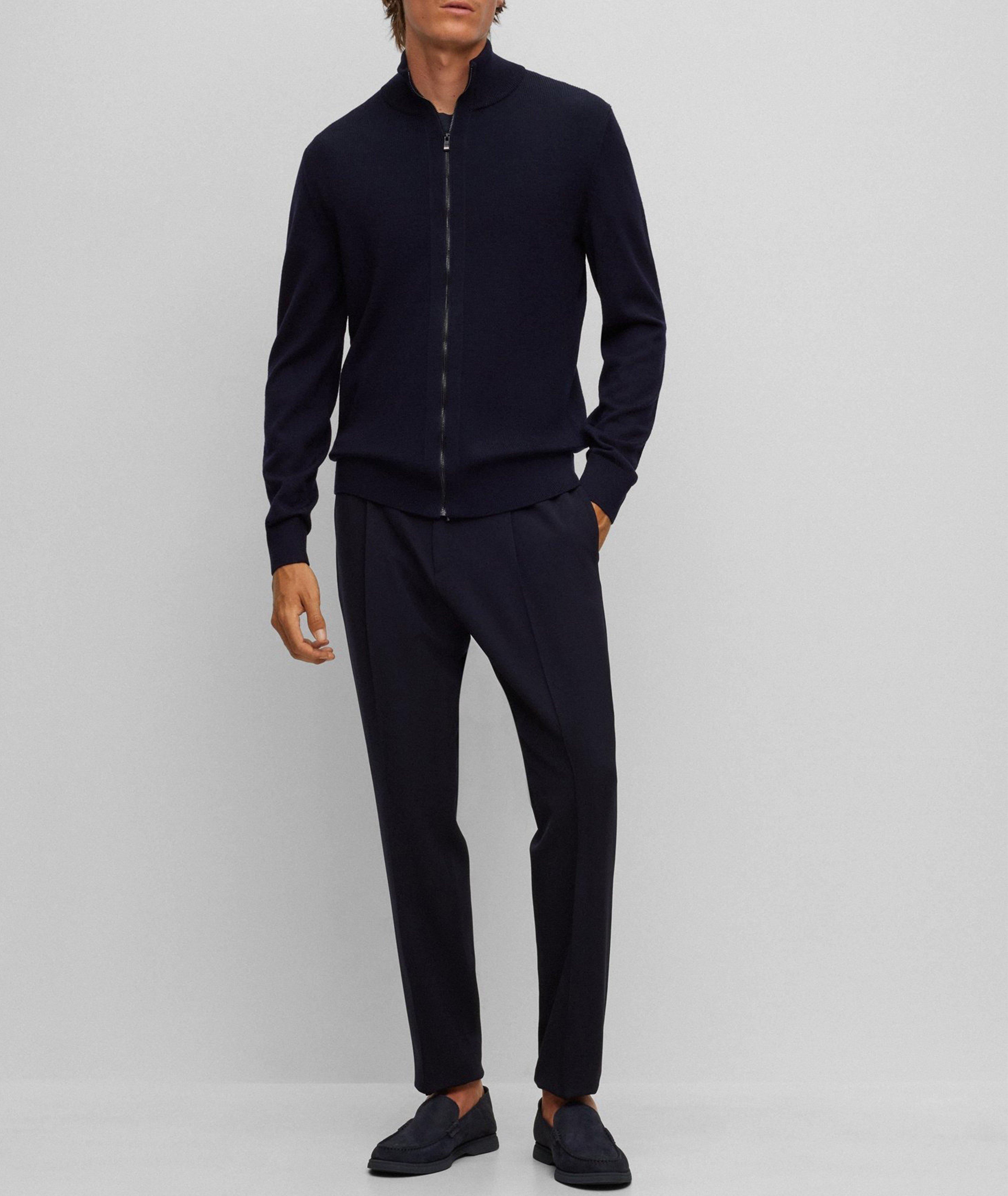 Pull en laine et en coton à glissière image 4