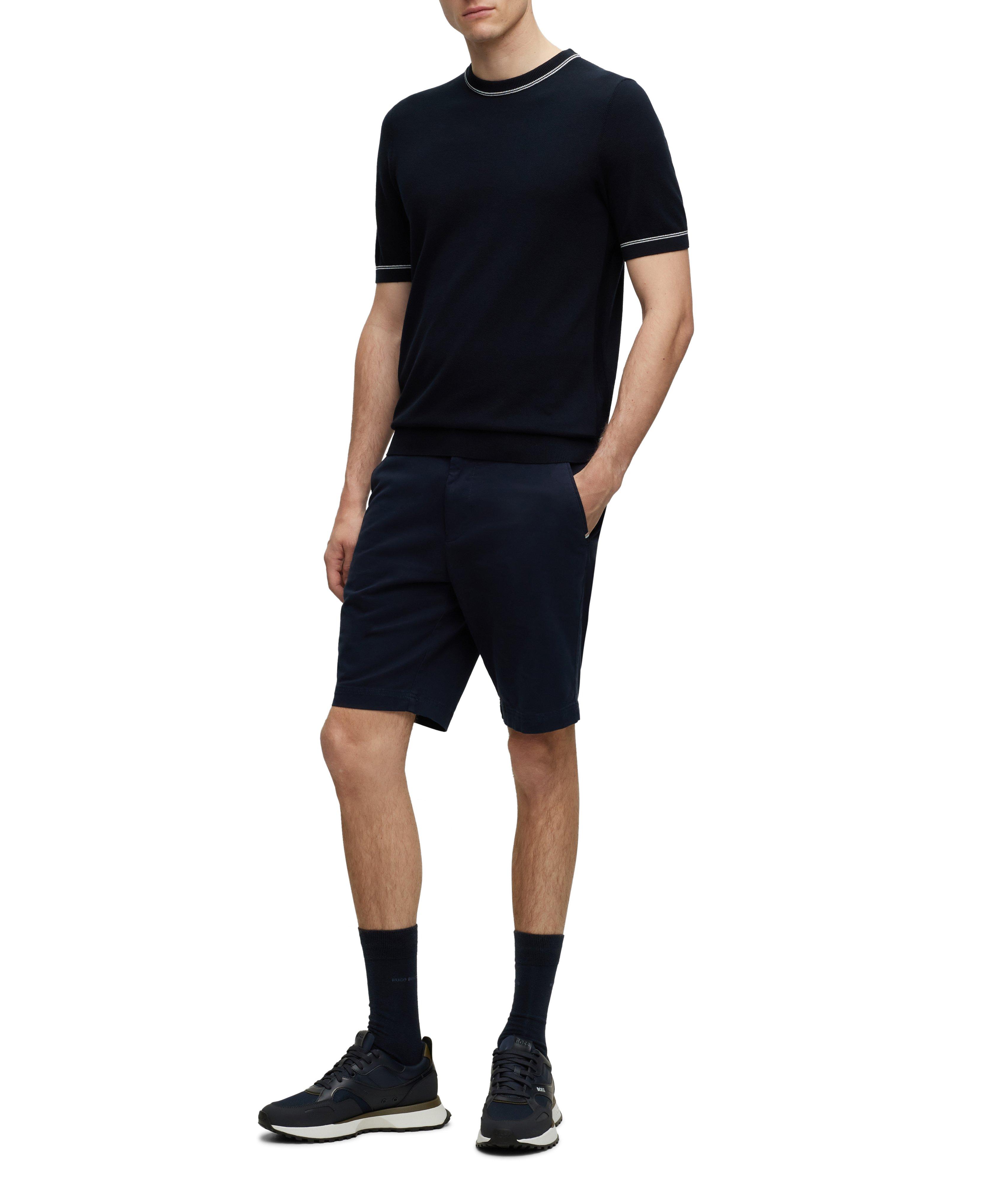 Contrast Trim Piqué Cotton Blend T-Shirt image 4