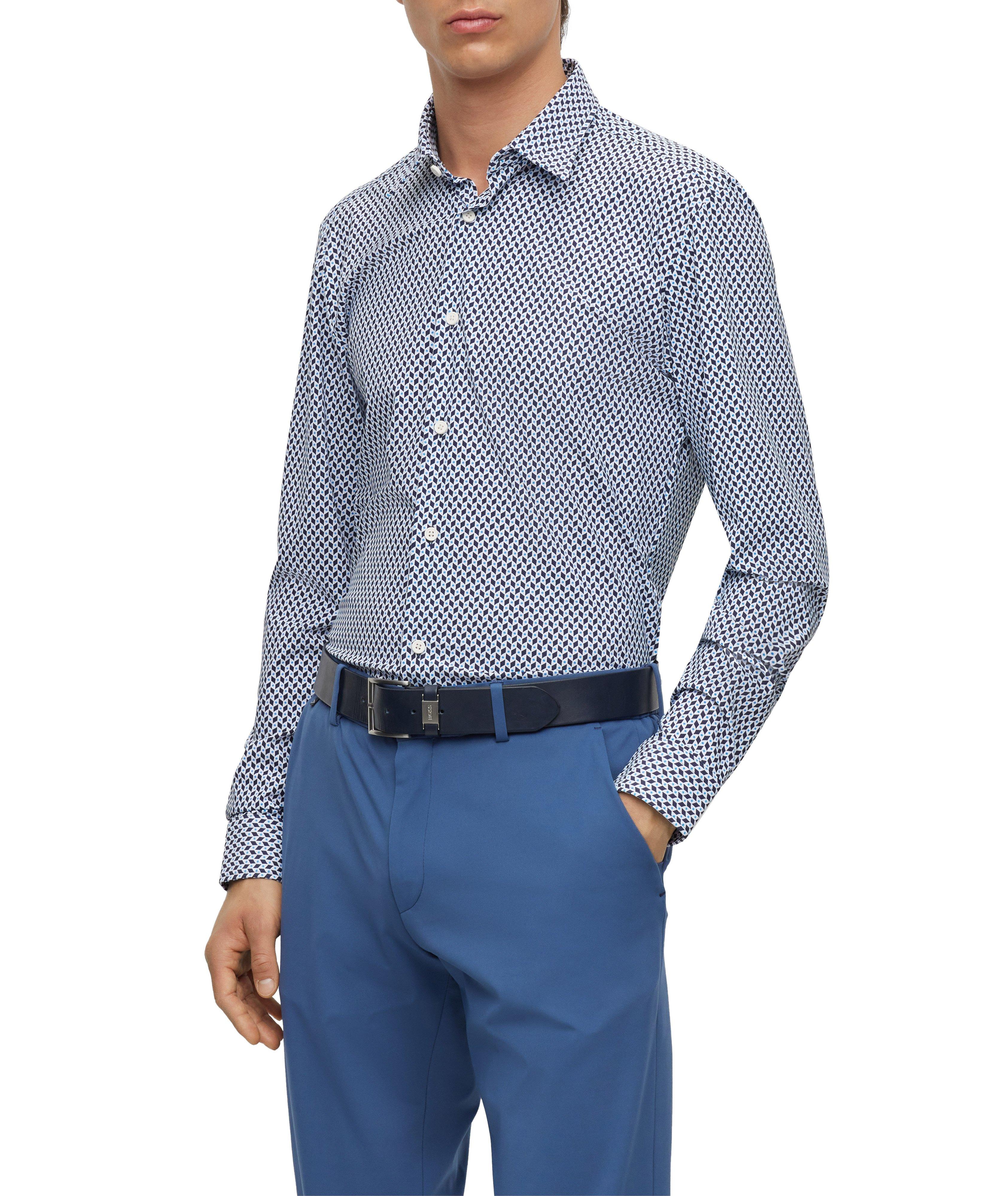 Chemise décontractée à motif géométrique de coupe amincie image 1