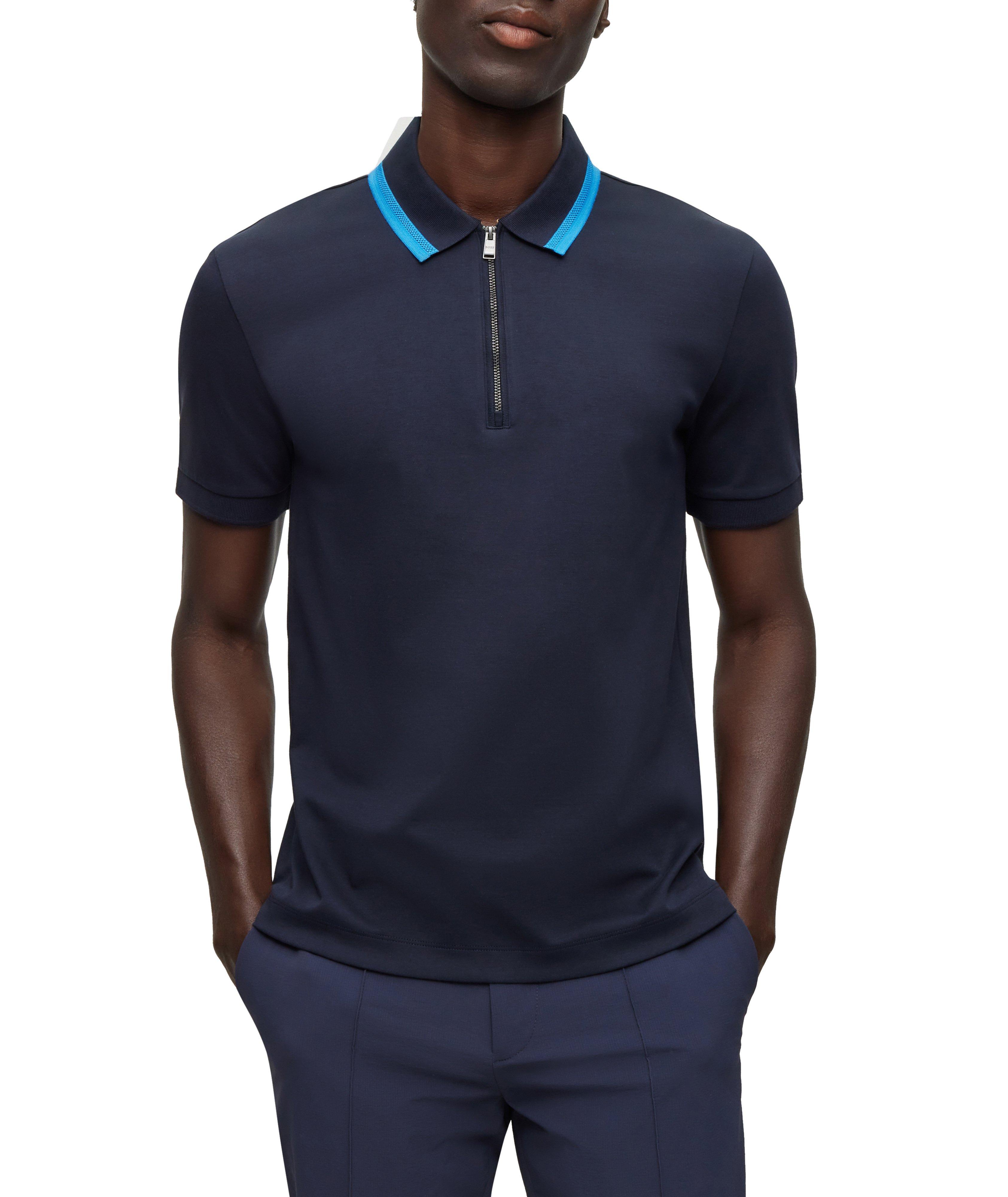 Polo en tricot de coton à détail contrastant image 1