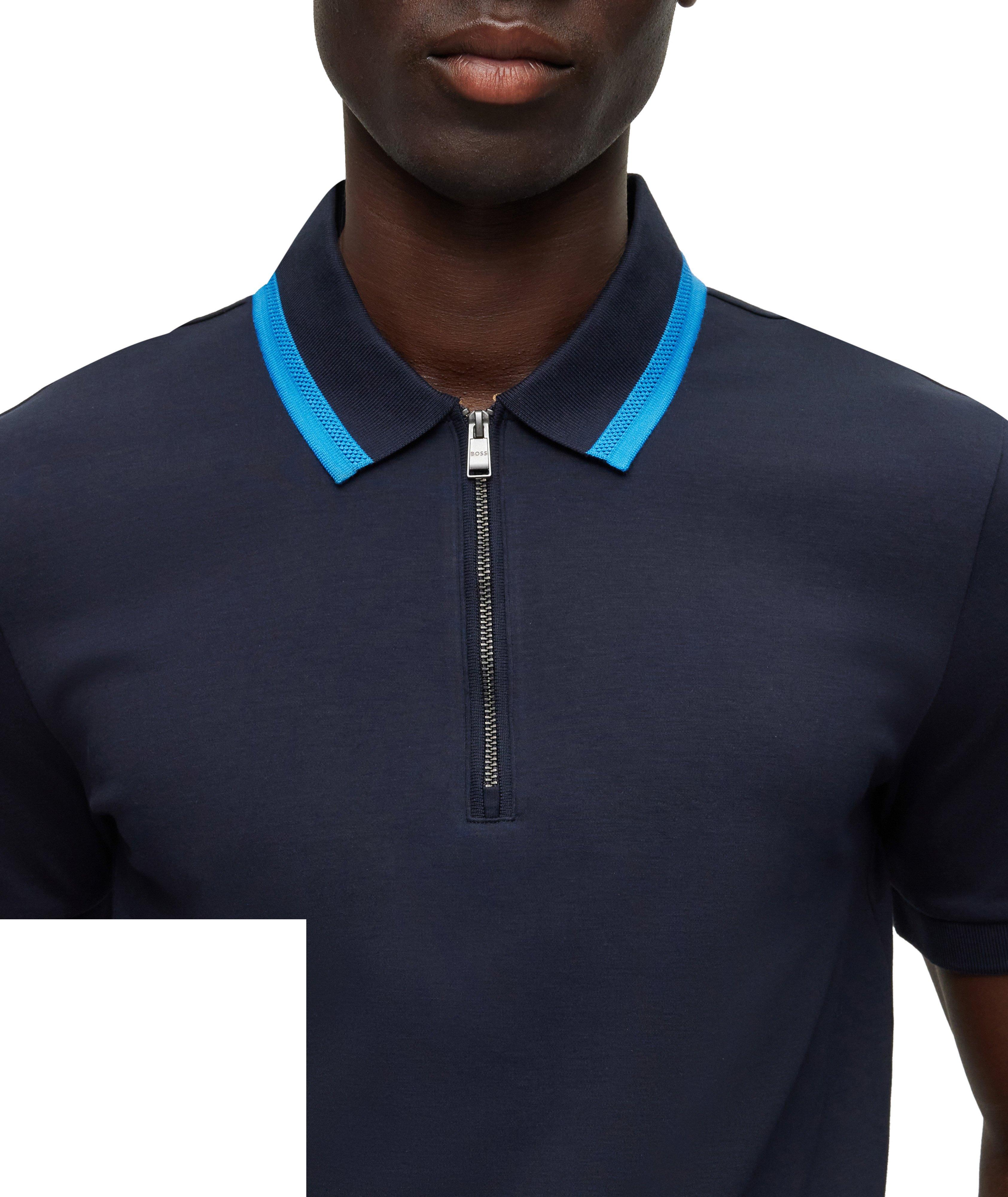Polo en tricot de coton à détail contrastant image 3