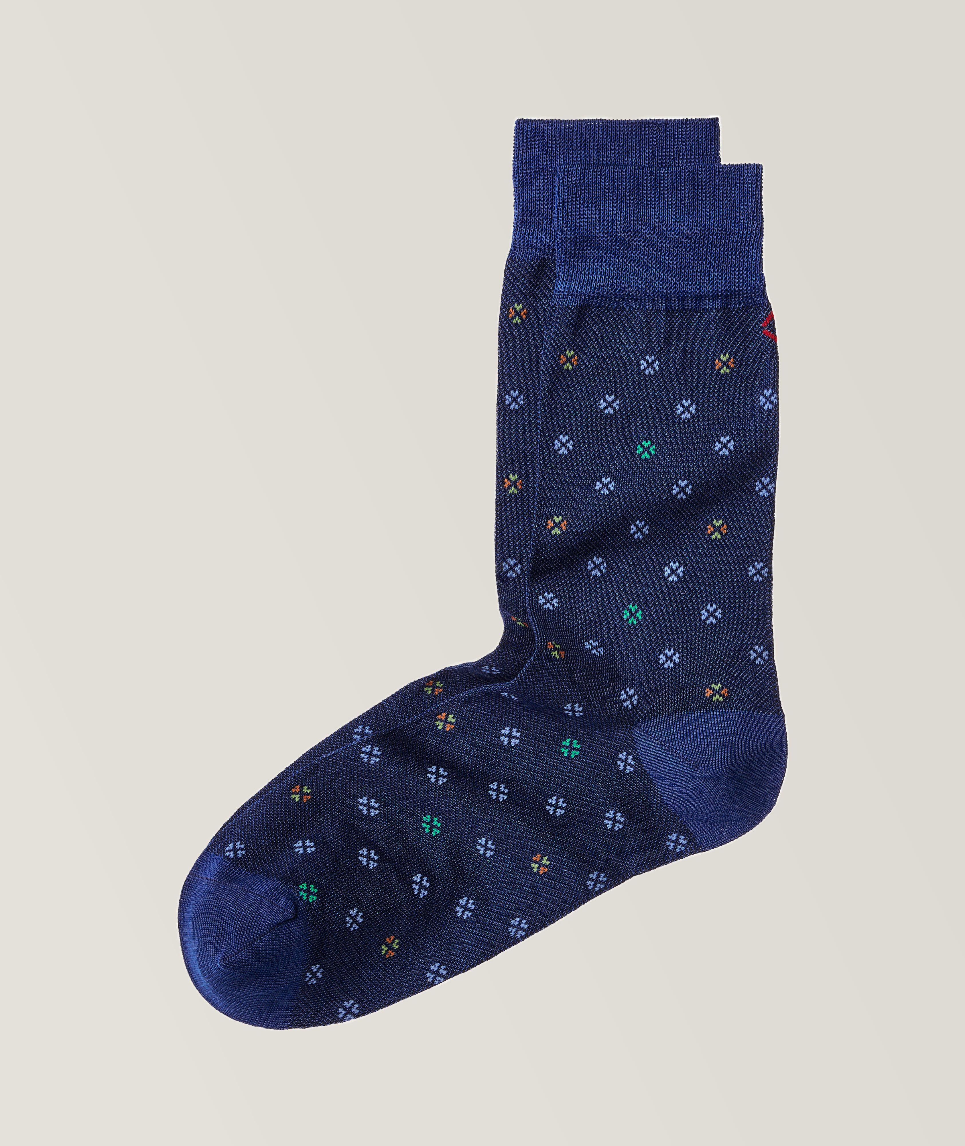 Medallion Stretch-Cotton Blend Socks image 0