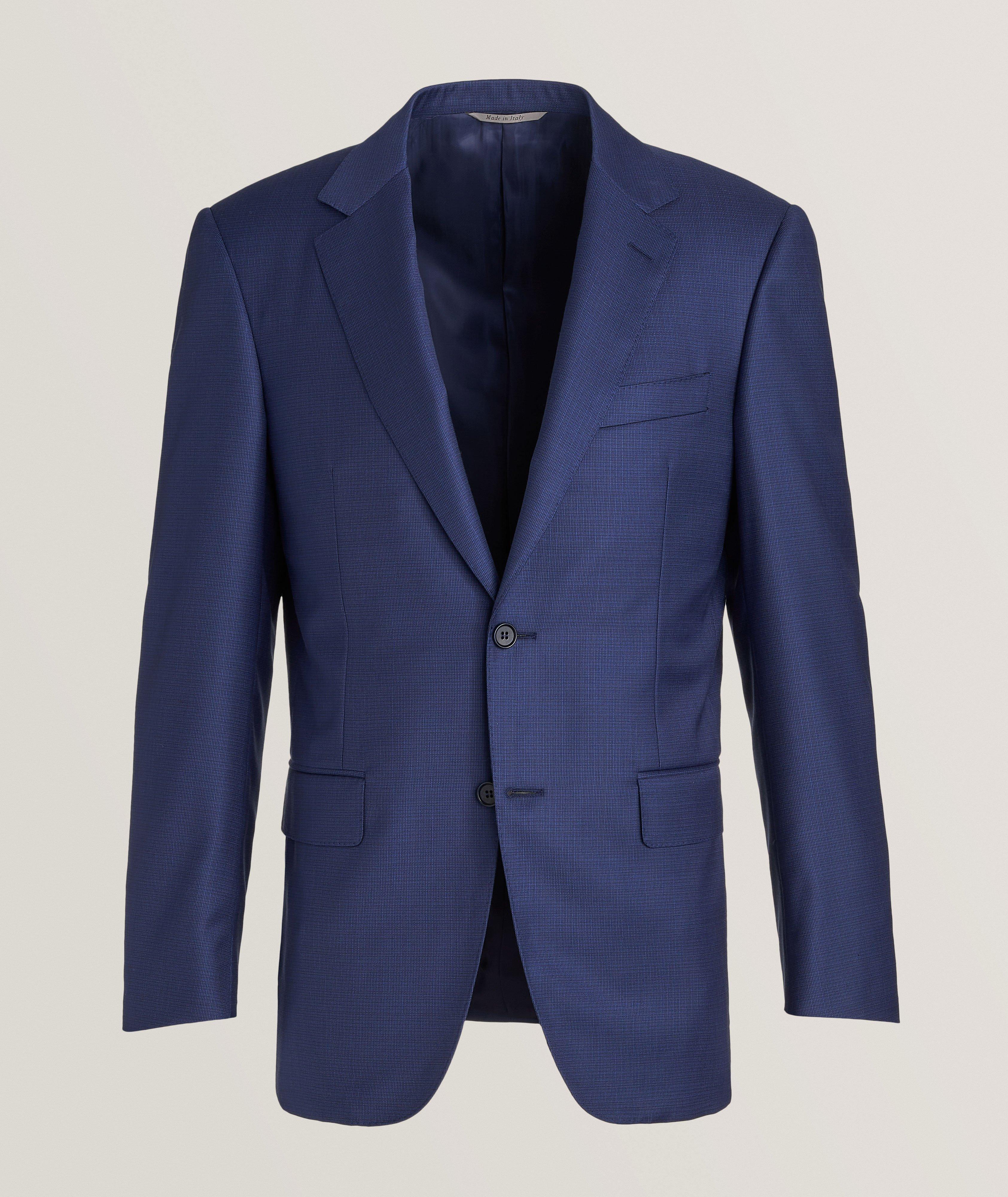 Canali classic fit hot sale solid wool suit