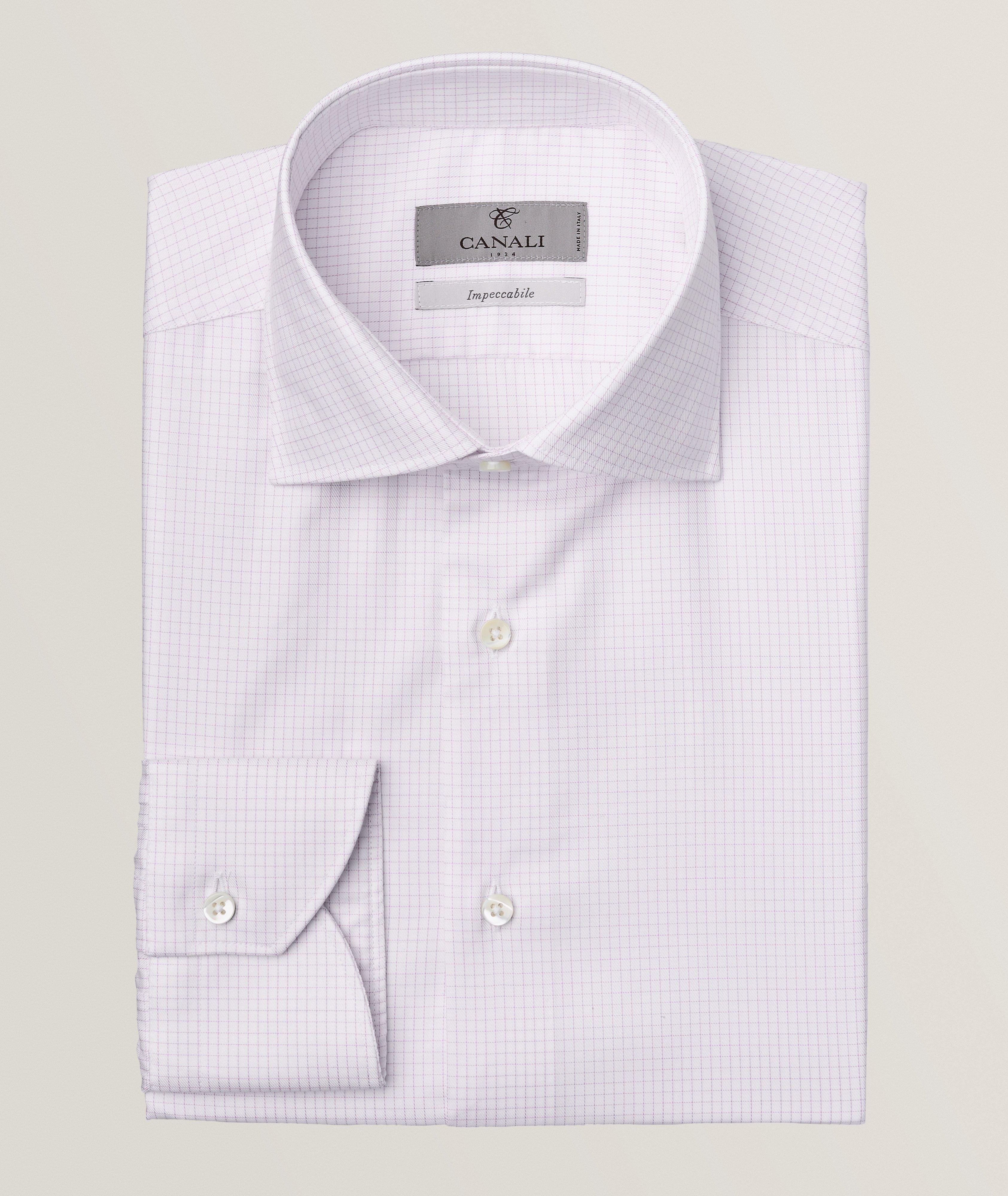 Chemise habillée en tissu Impeccabile à motif quadrillé image 0