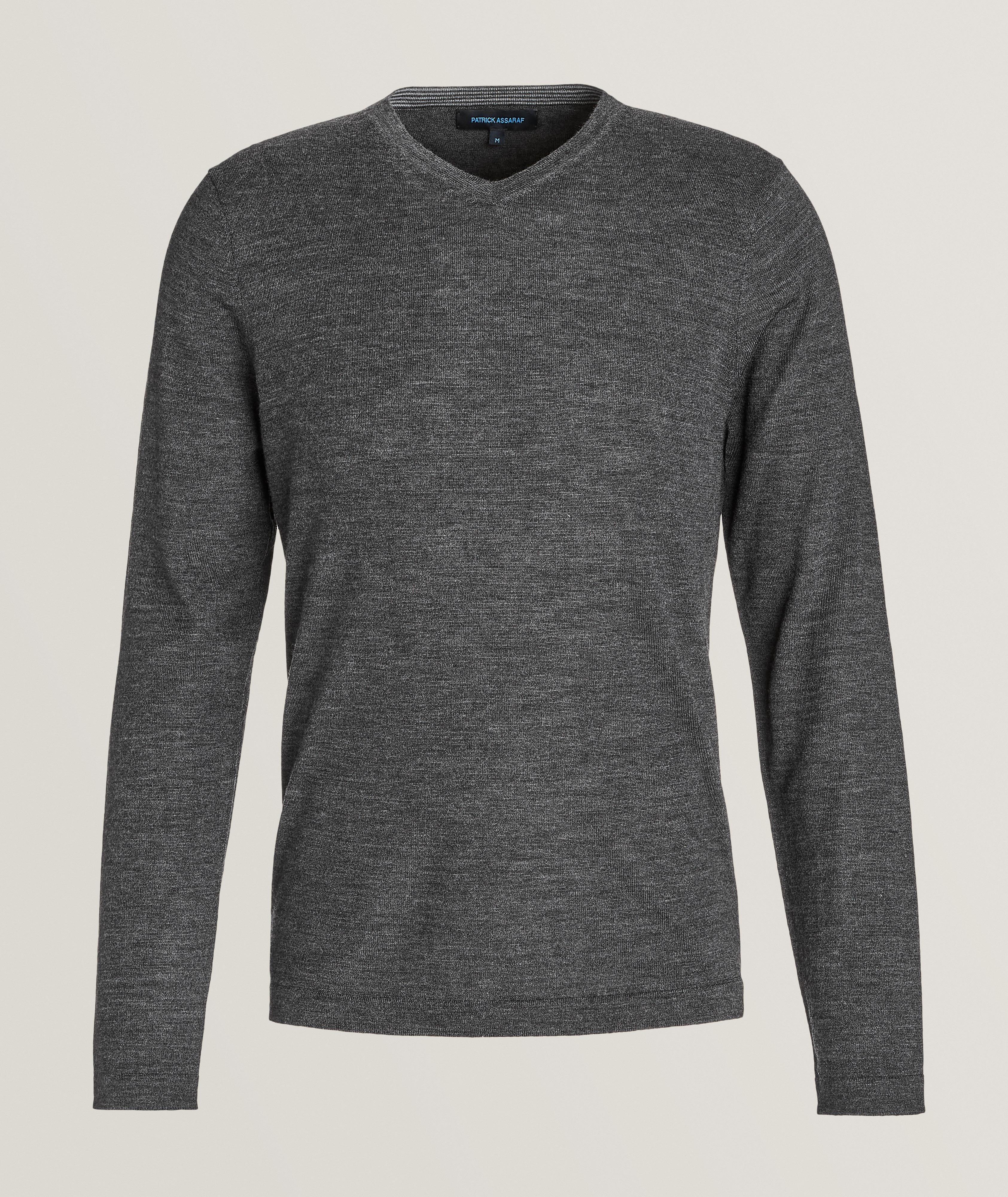 Patrick Assaraf Extra-Fine Merino Wool V-Neck Sweater
