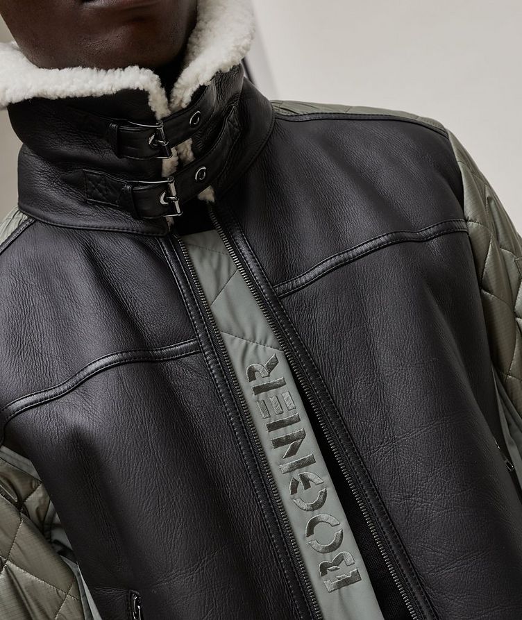 Mailo Mixed Materials Leather Ski Jacket image 3