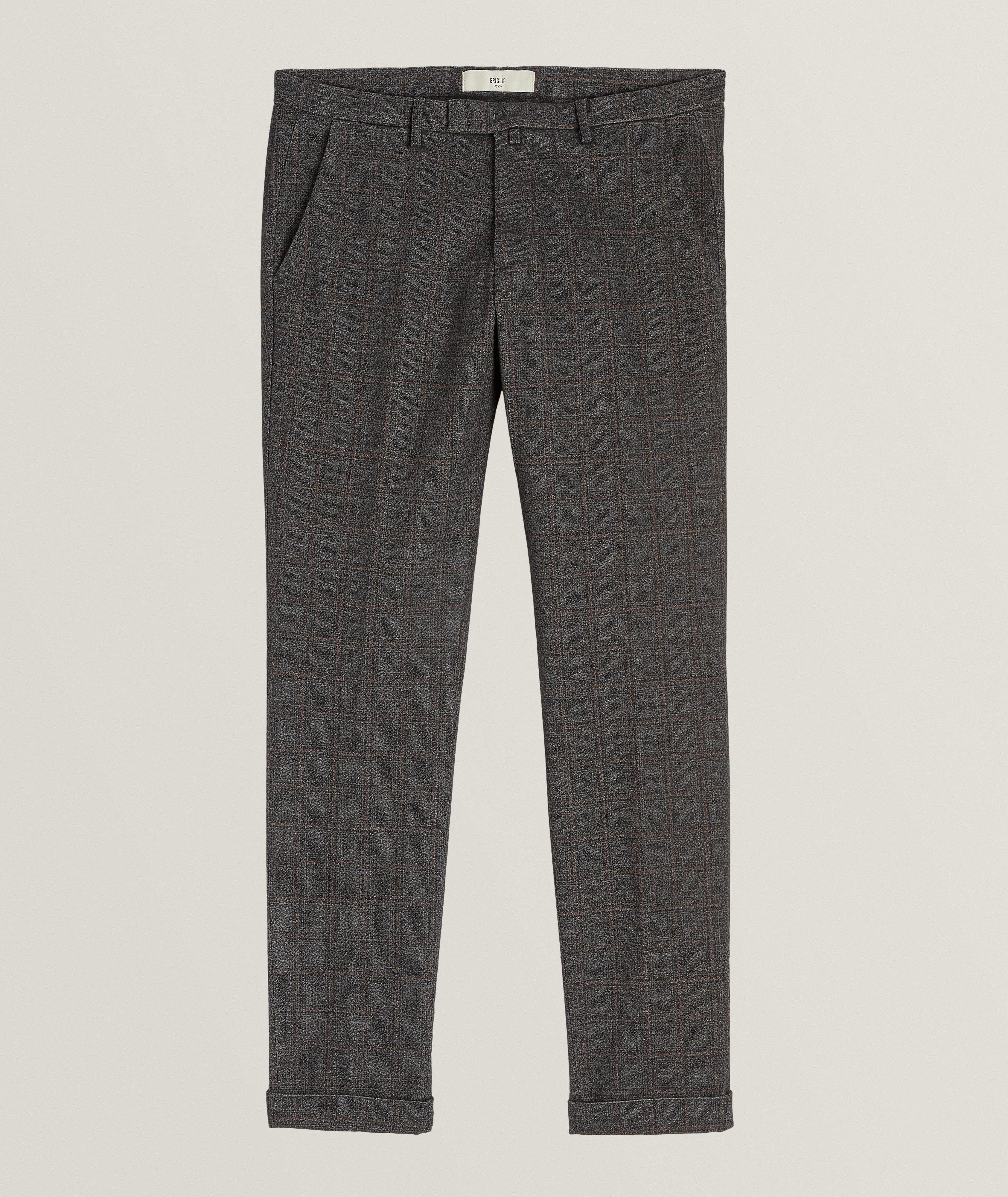 Checkered Cotton-Blend Pants image 0