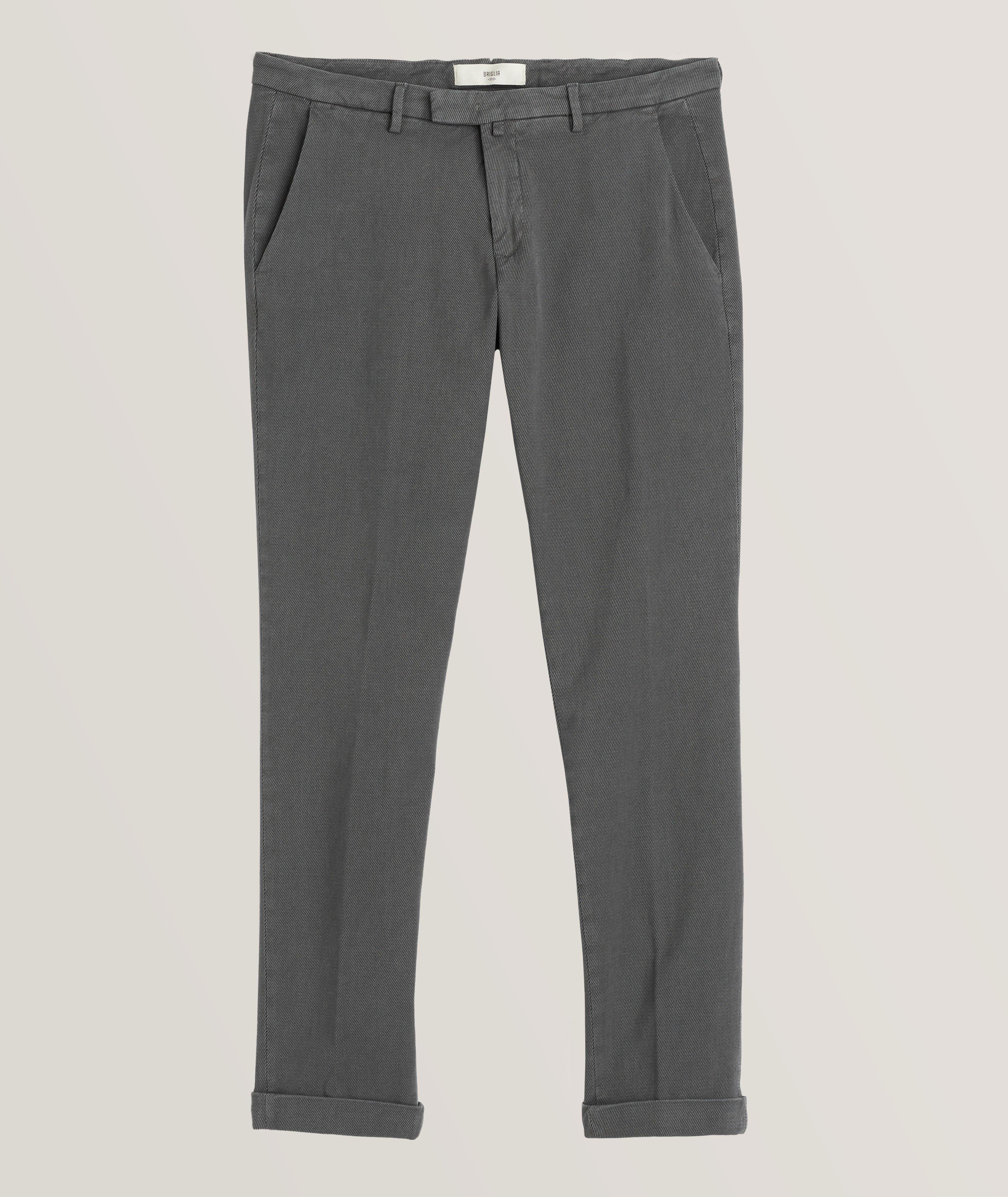 Textured Stretch-Cotton Jersey Chinos image 0