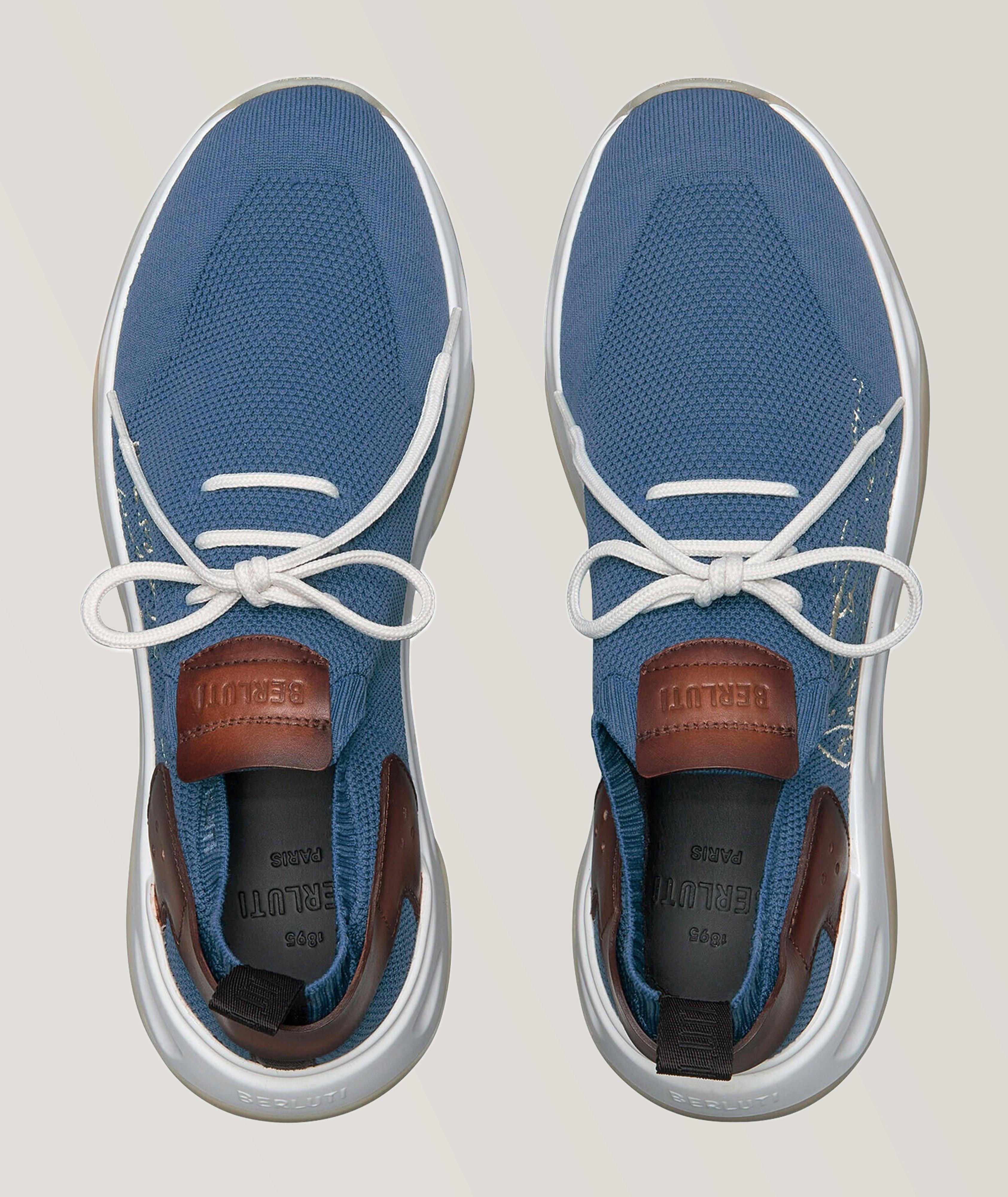 Chaussure sport en tricot et en cuir image 2