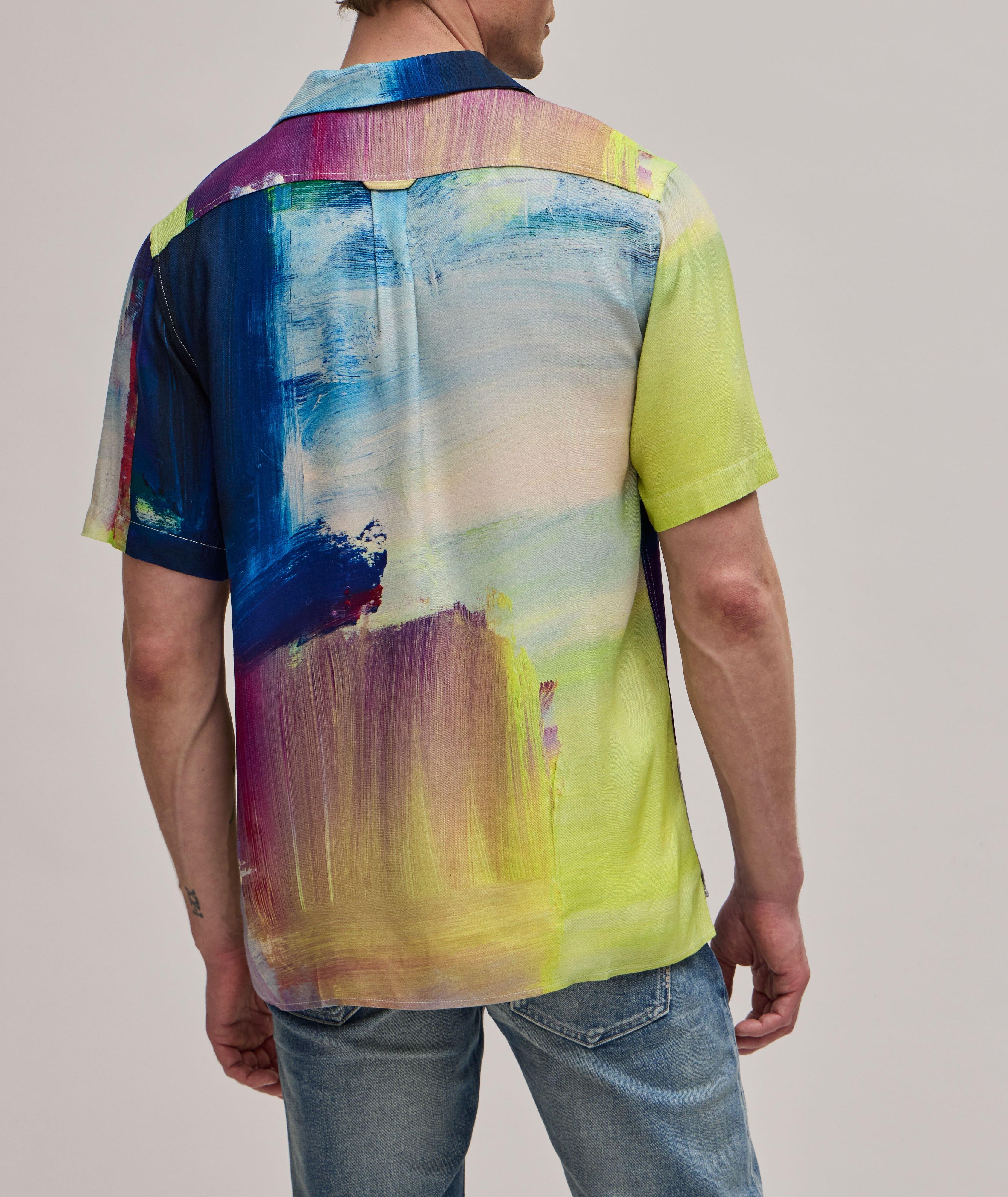 Short-Sleeve Paint Splattered Viscose Sport Shirt image 2