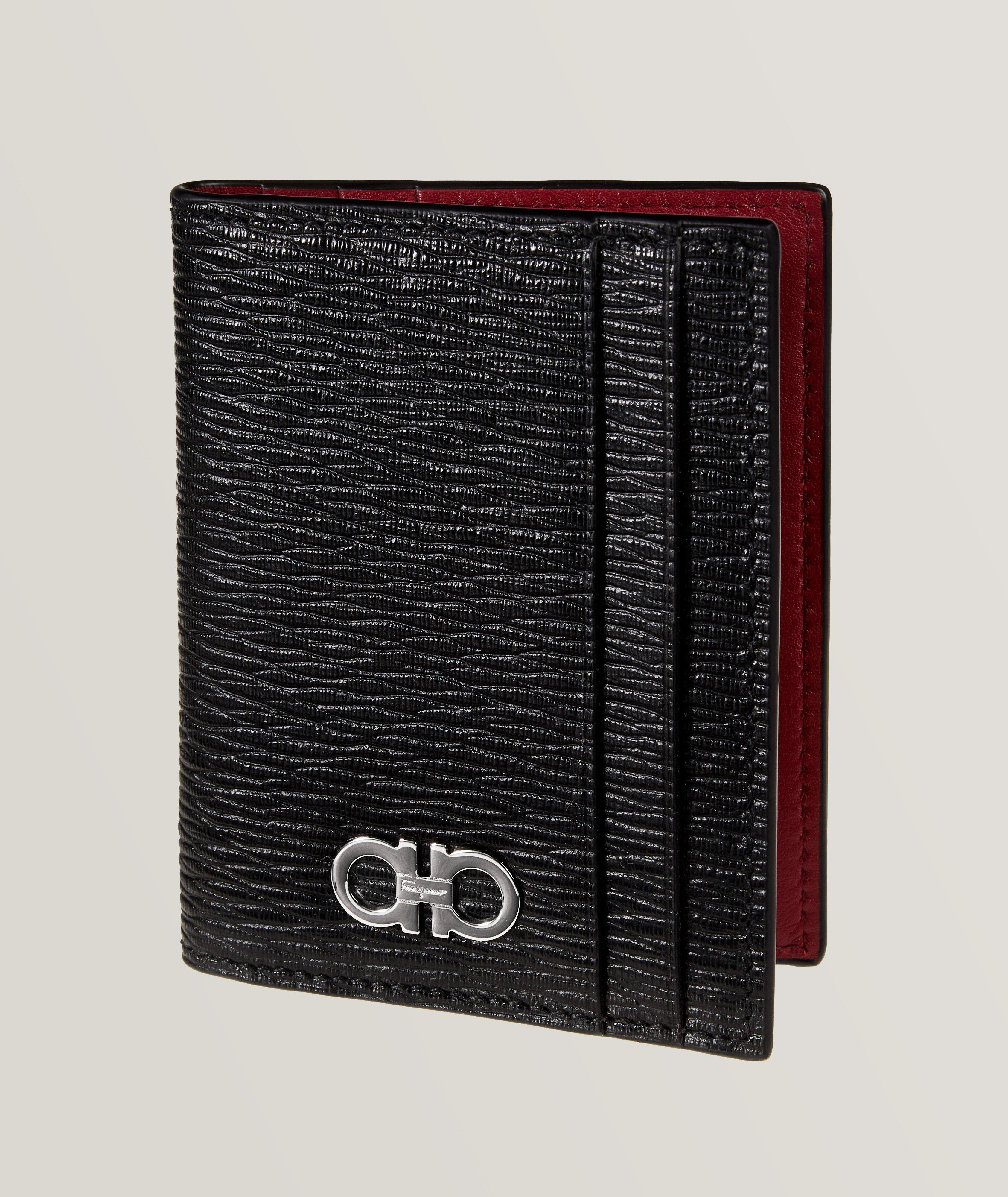 BOSS - Structured money-clip card holder with logo lettering