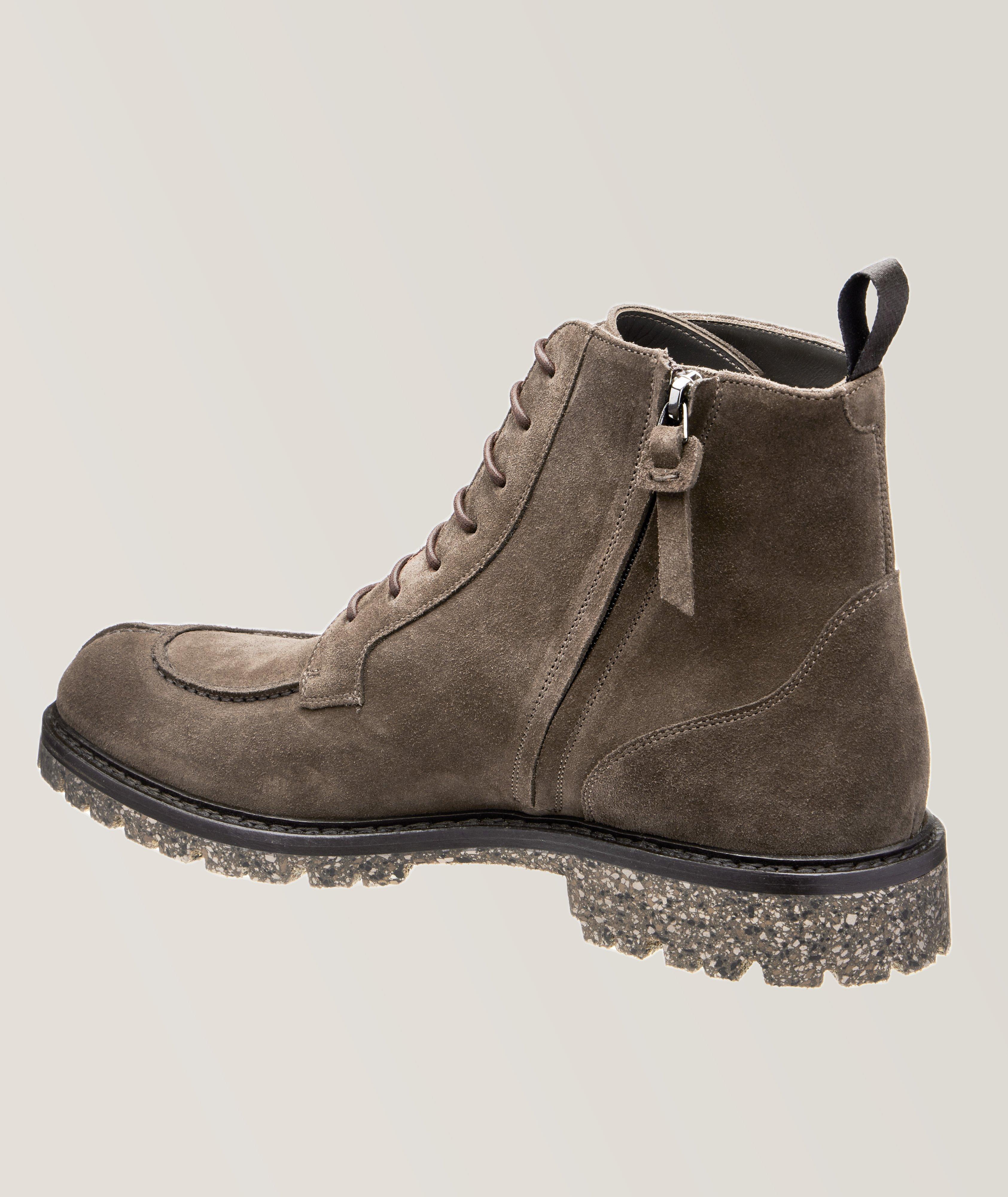 Suede Lace-Up Combat Boots image 1