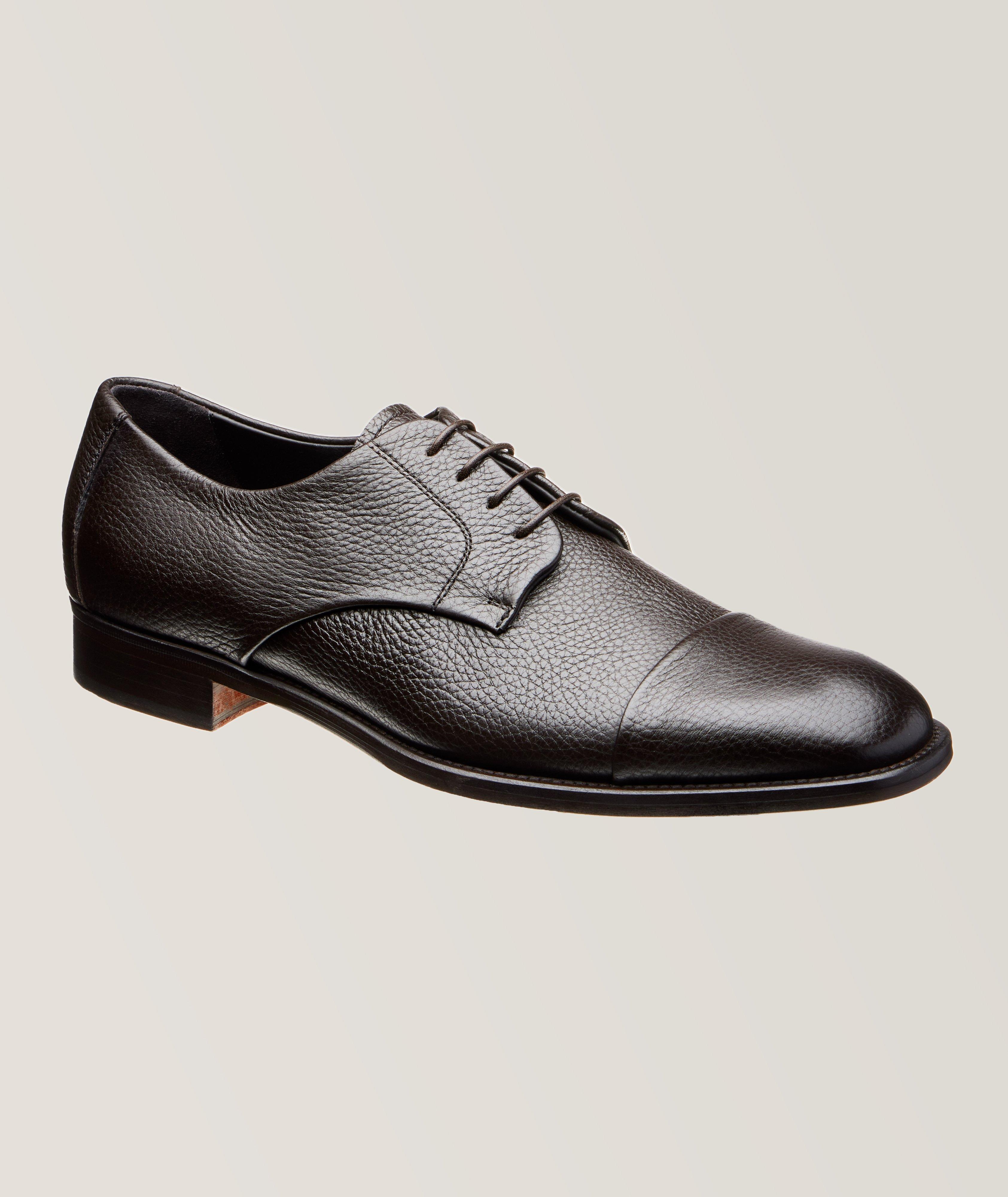 Grained Deerskin Leather Cap Toe Derbies image 0