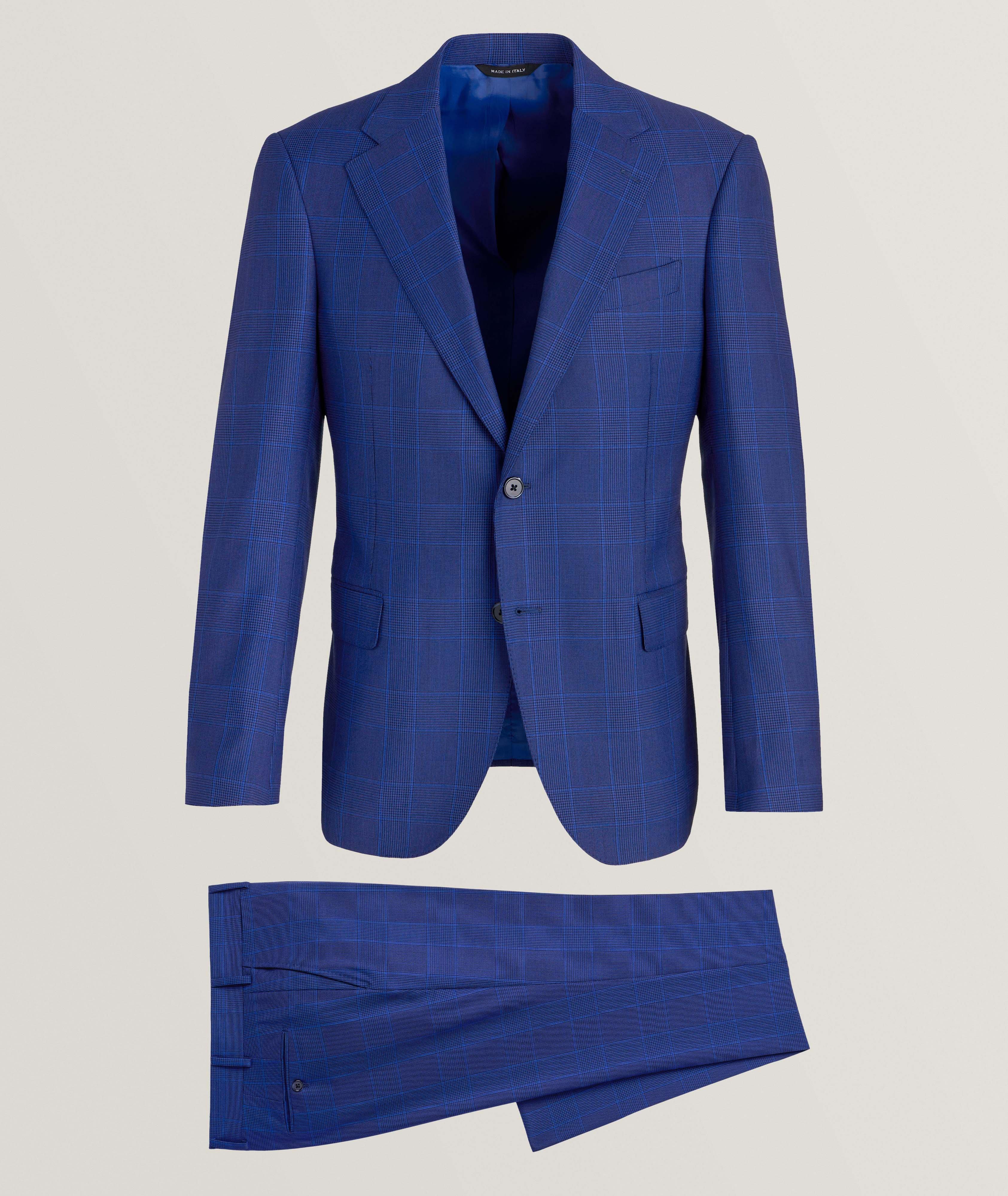 Tonal Large Glen Plaid Wool Suit image 0