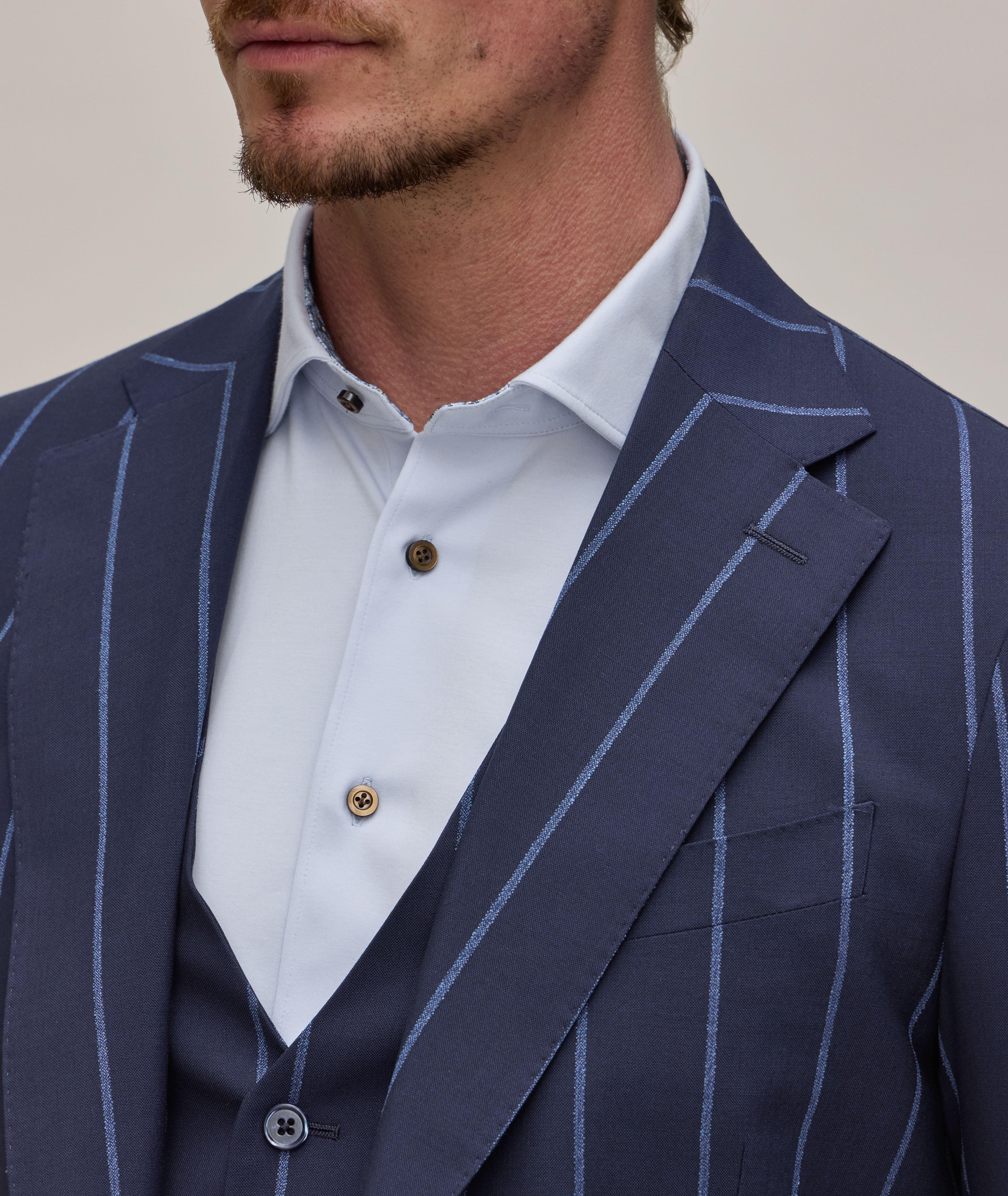 Wide Stripe Wool Three-Piece Suit image 3