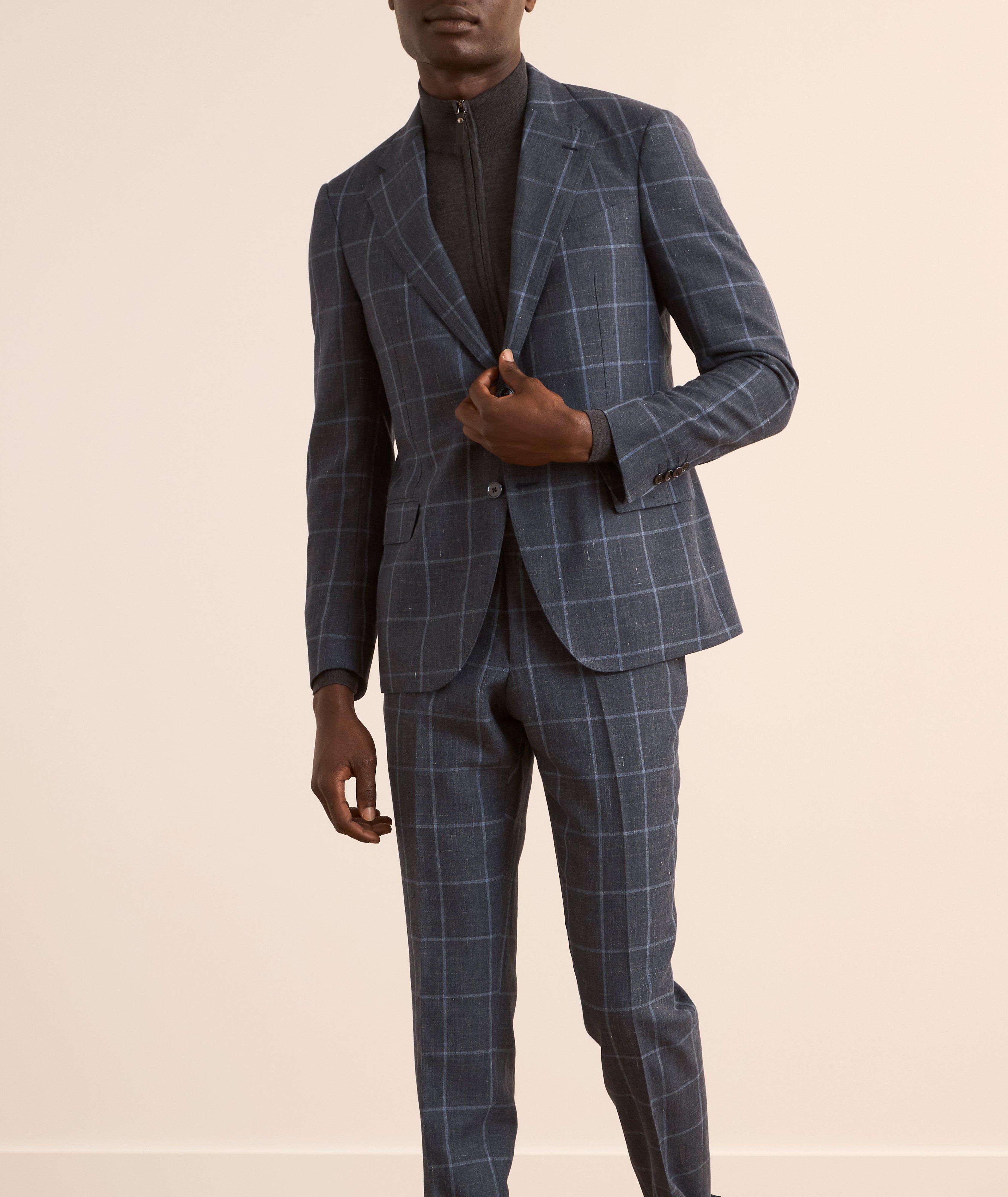 Windowpane Wool-Linen Suit image 1