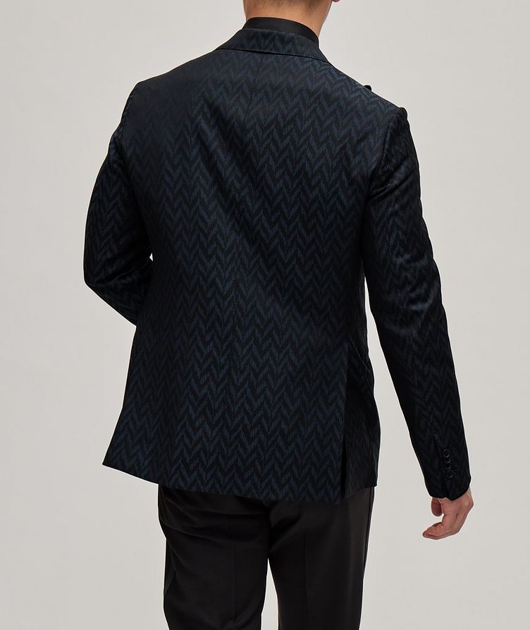 Large Herringbone Jacquard Virgin Wool Suit Jacket image 2