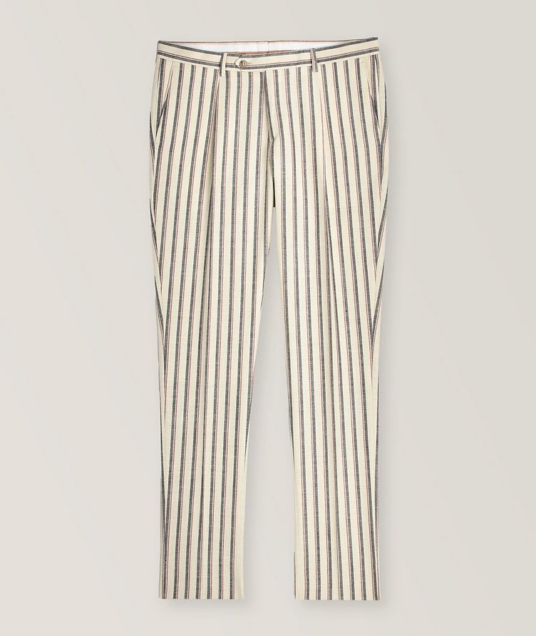E. Thomas Striped Wool, Silk & Linen Pants  image 0