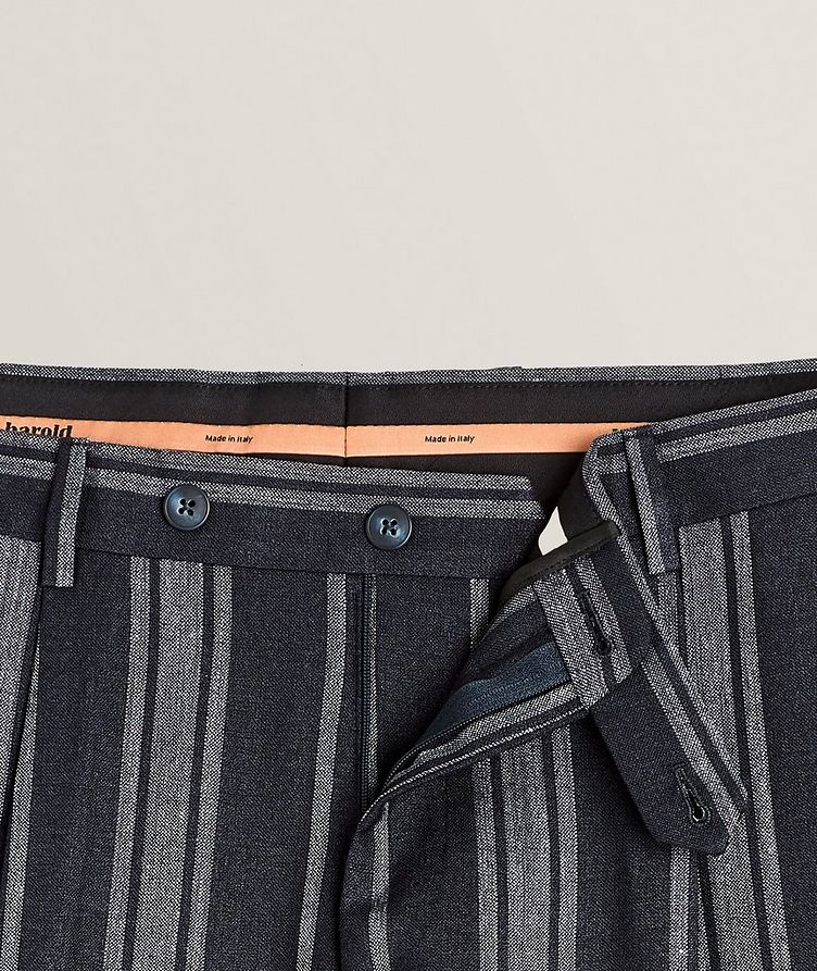 E. Thomas Striped Wool, Silk & Linen Pants  image 4
