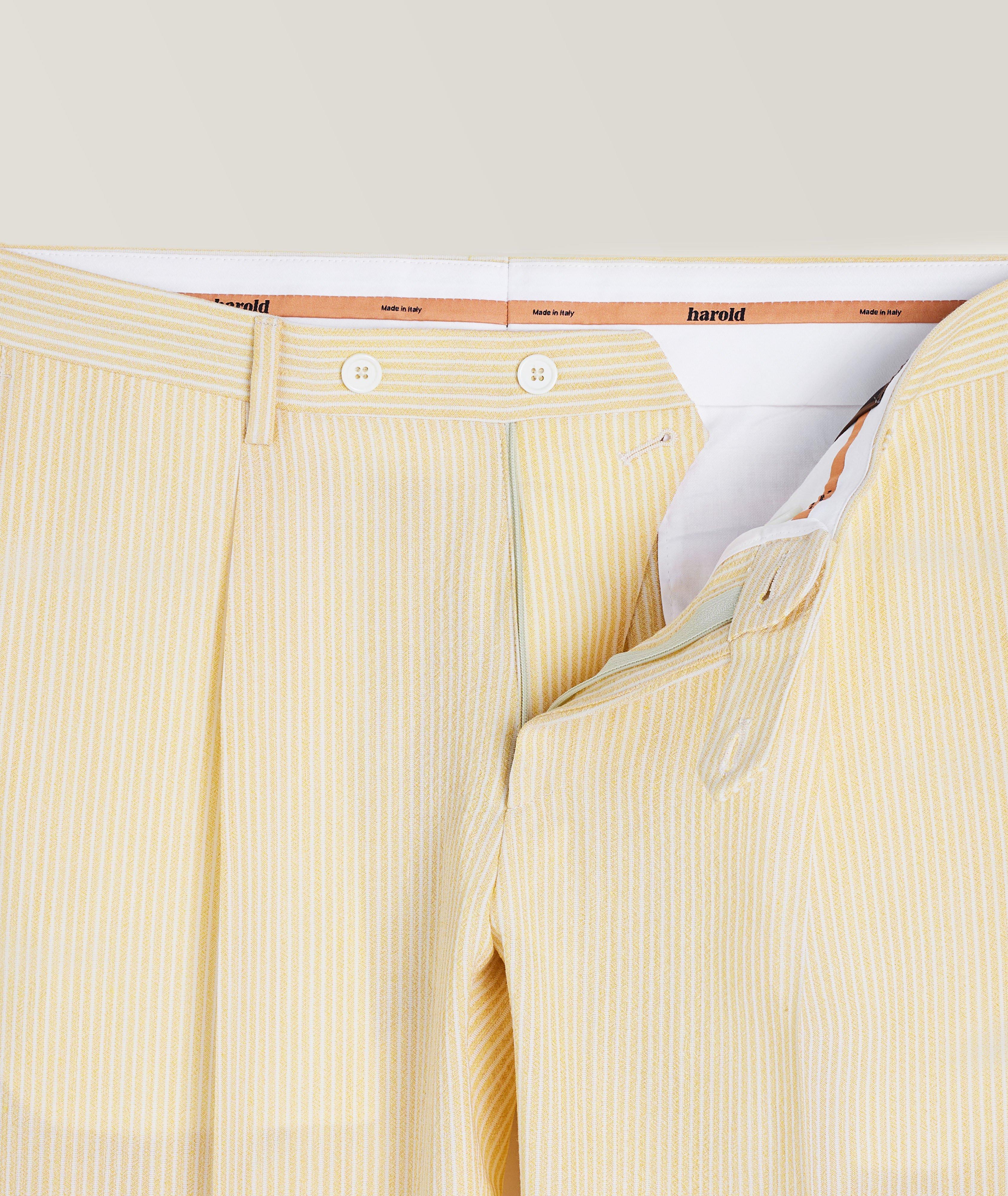 Pleated Striped Seersucker Dress Pants image 1