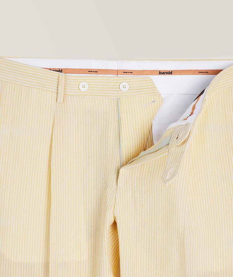 Pleated Striped Seersucker Dress Pants image 1