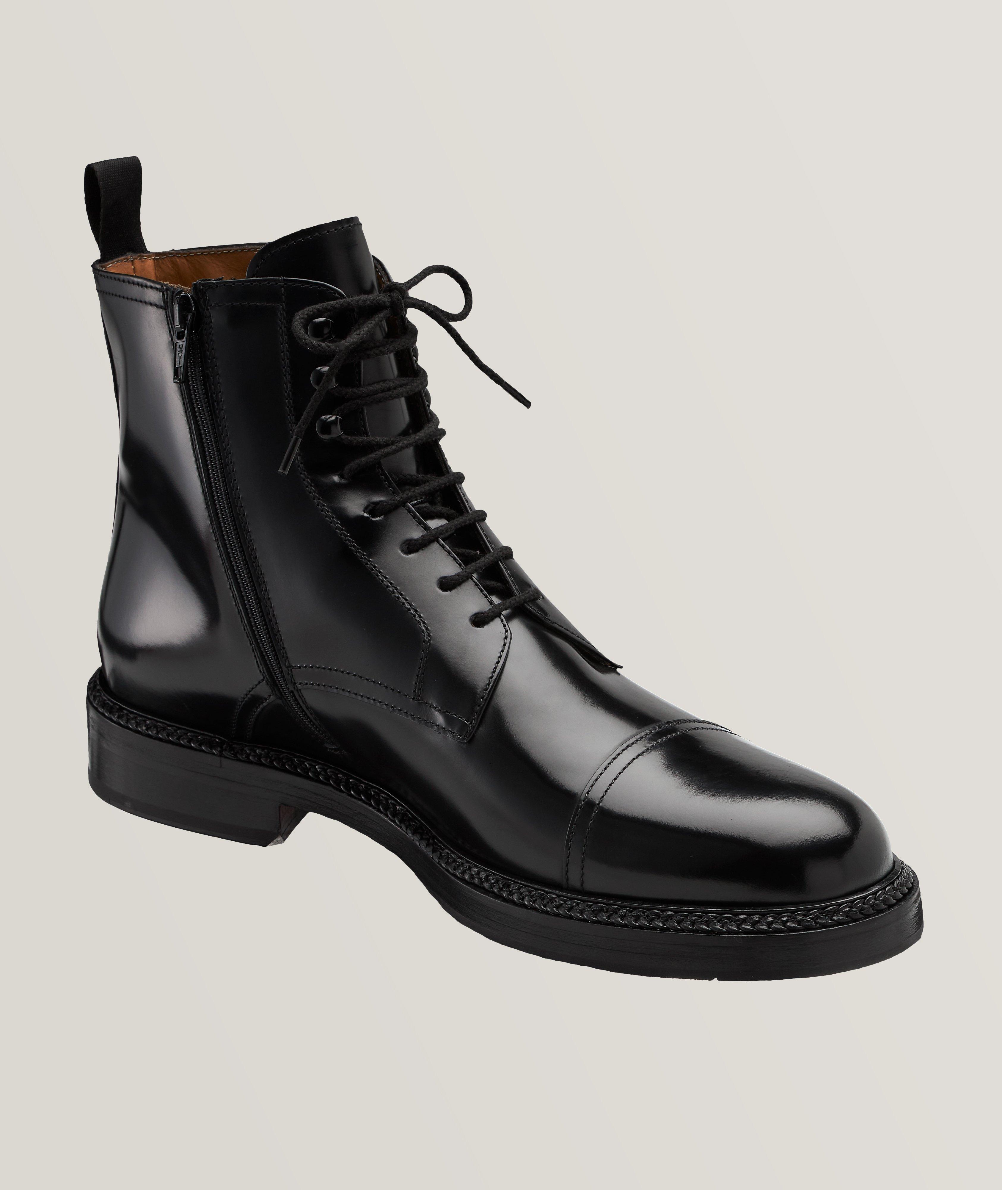 Black cap cheap toe boots