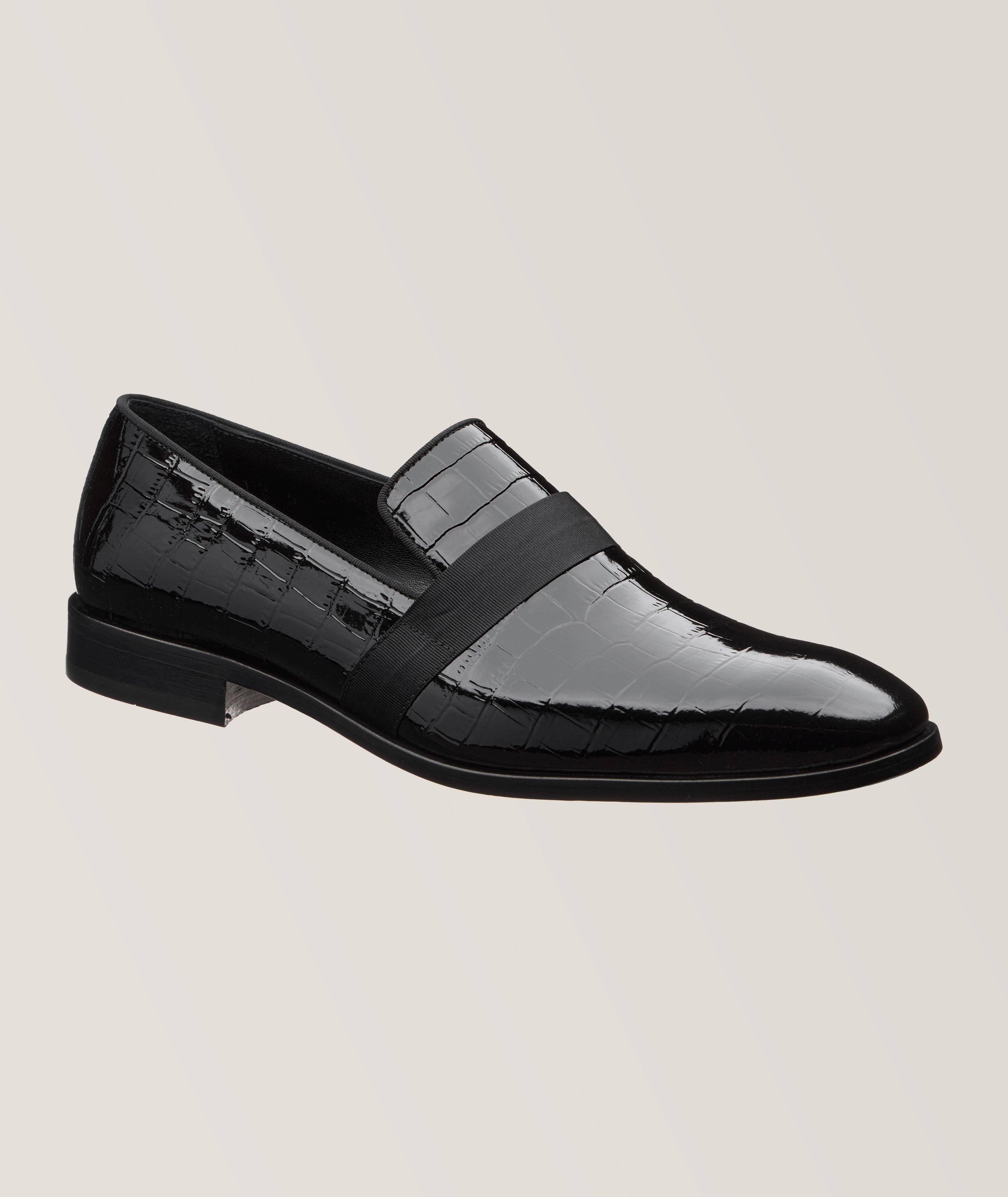 Crocodile Patent Banded Loafers