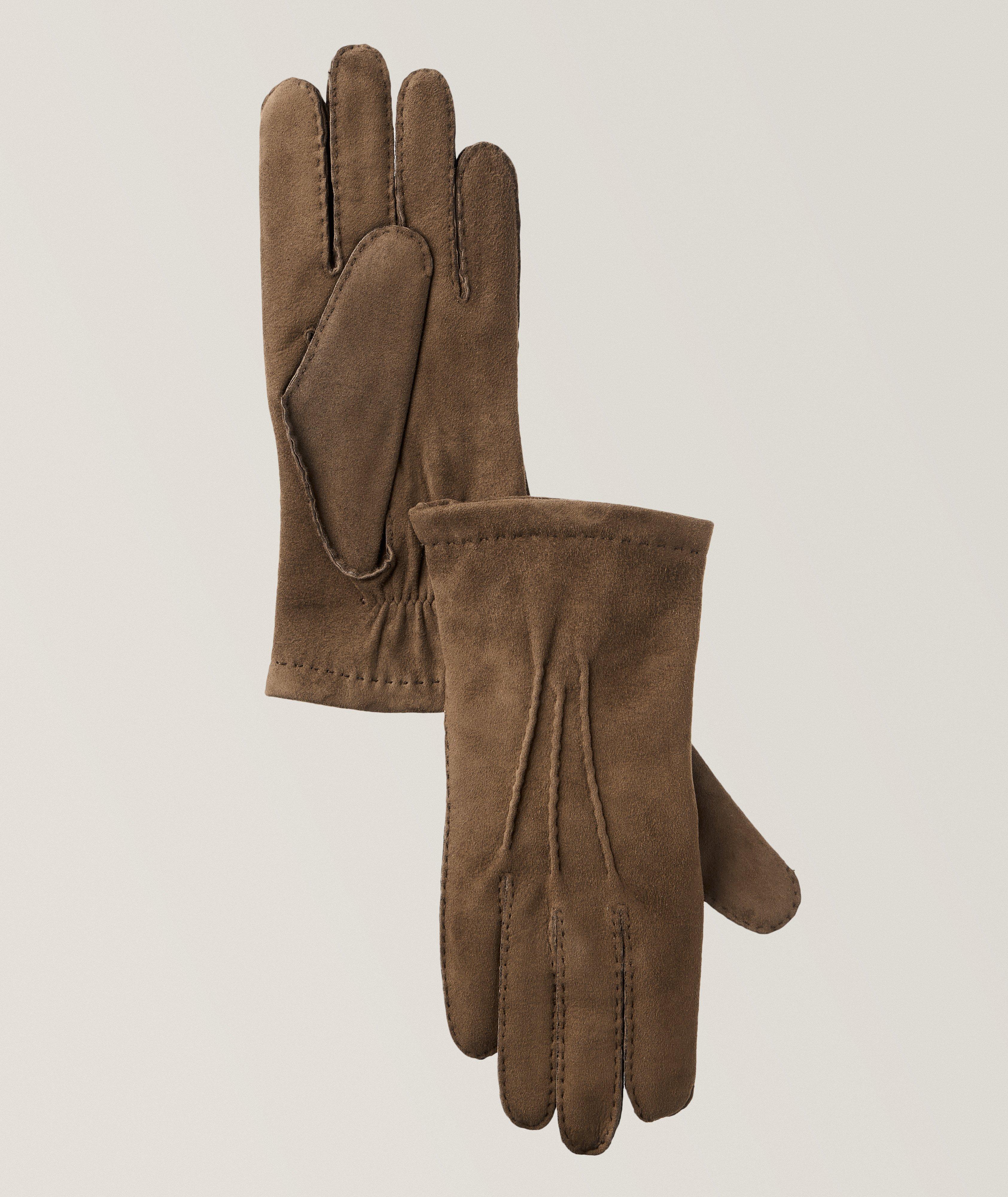 Handsewn Sheep Hair Suede & Cashmere Gloves image 0