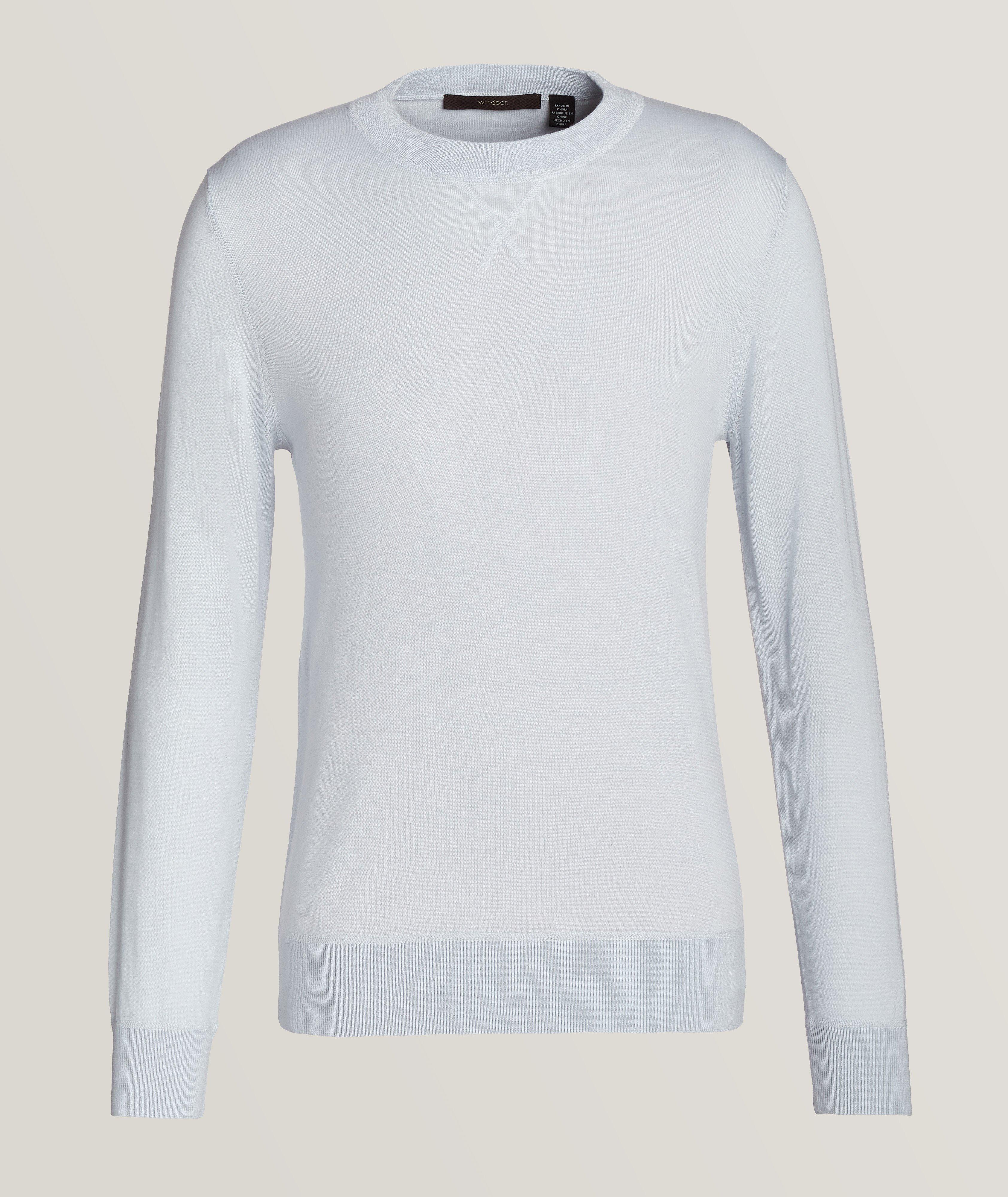 Long-Sleeve Wool-Silk-Cashmere Crewneck Sweater image 0