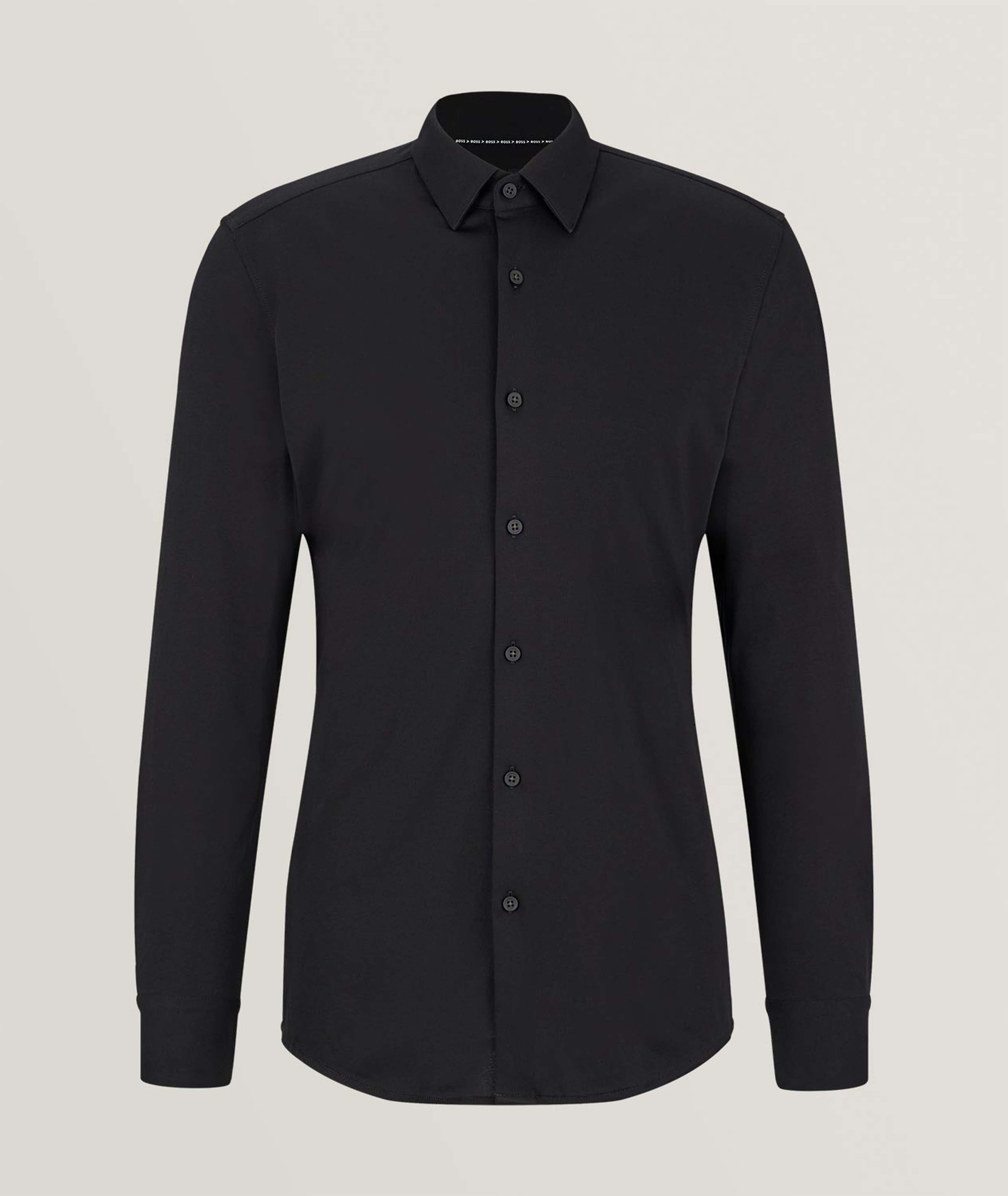 Tailored Fit Black Performance Stretch Shirt